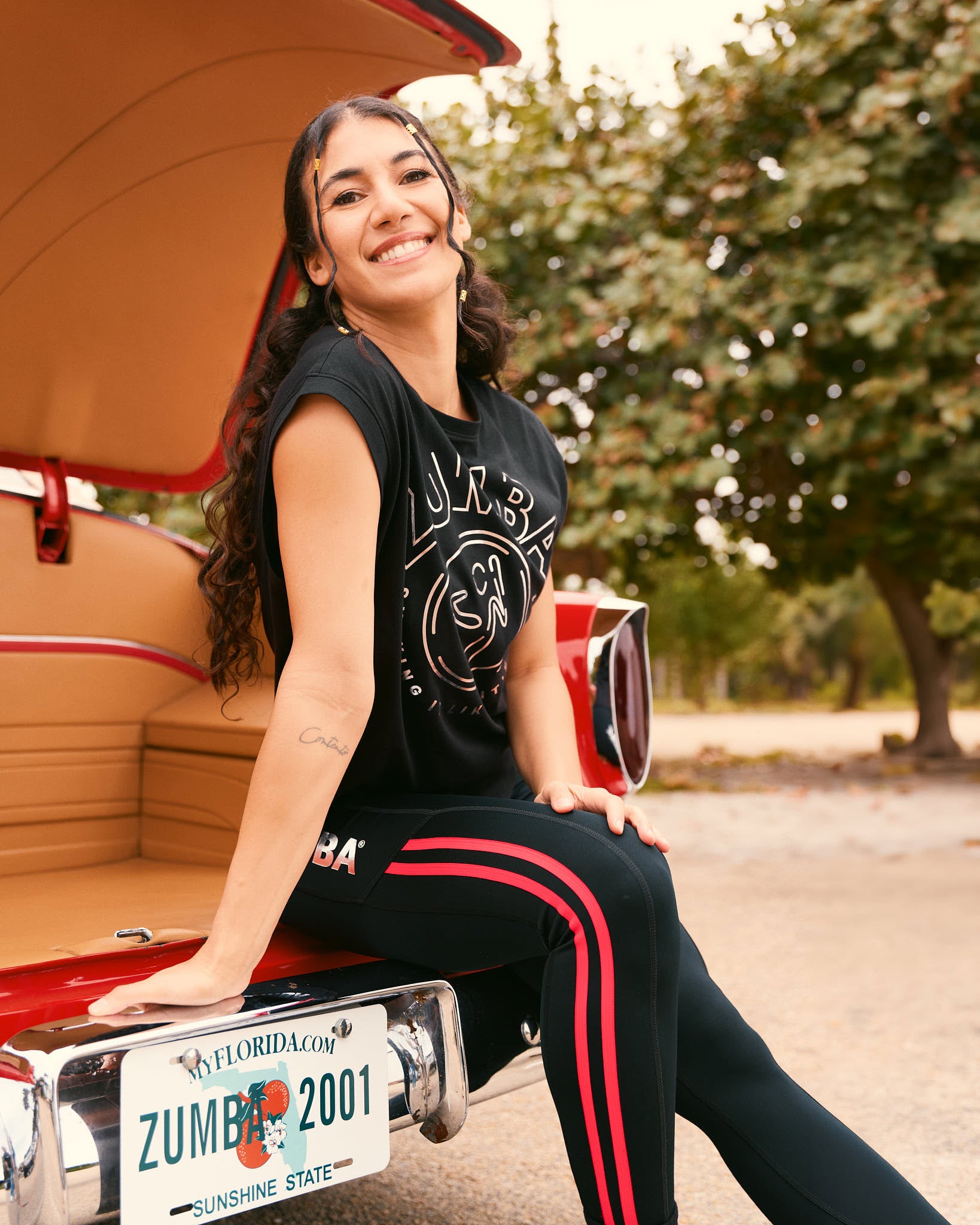 Legginsy czarne z lampasem