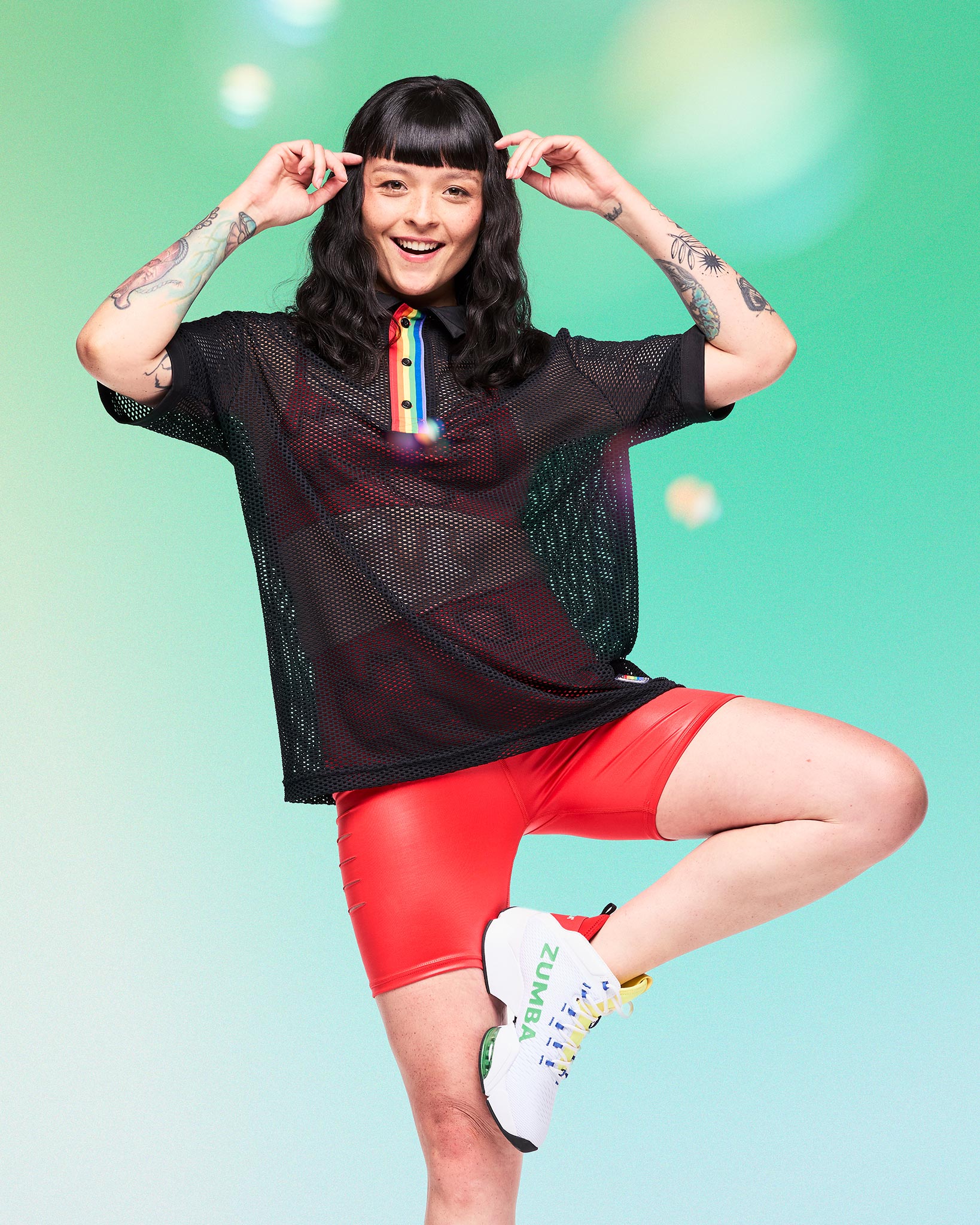 Zumba Oversized Mesh Polo Shirt
