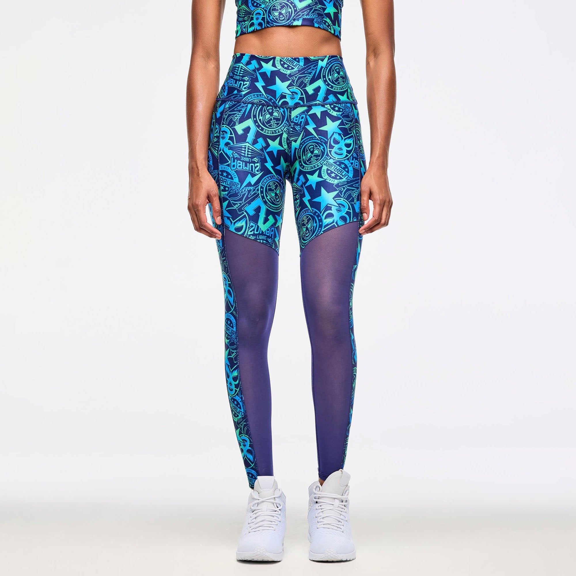 Legginsy z wstawkami z siatki Zumba Libre