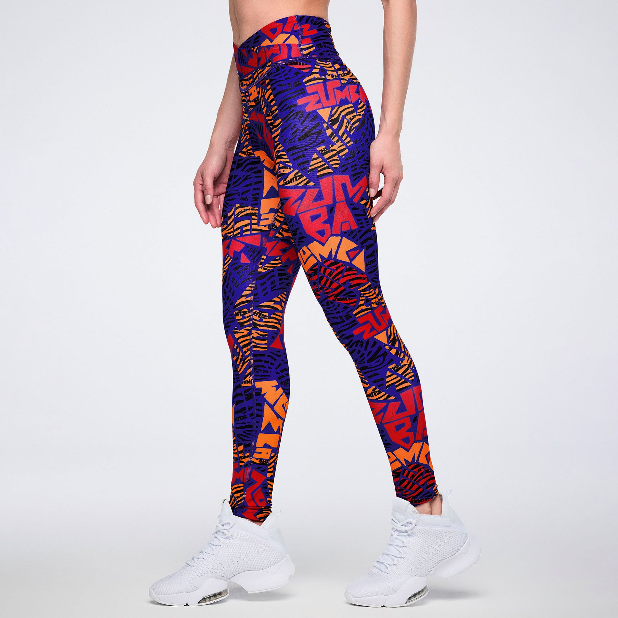 Legginsy sportowe kolorowy print