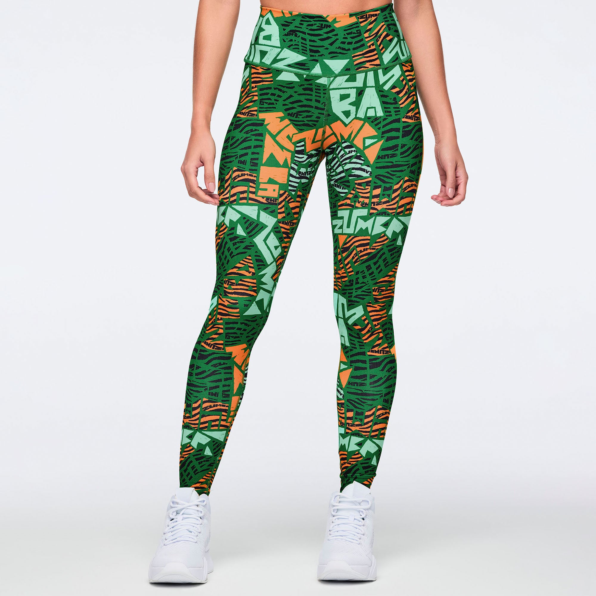 Legginsy sportowe zielony print