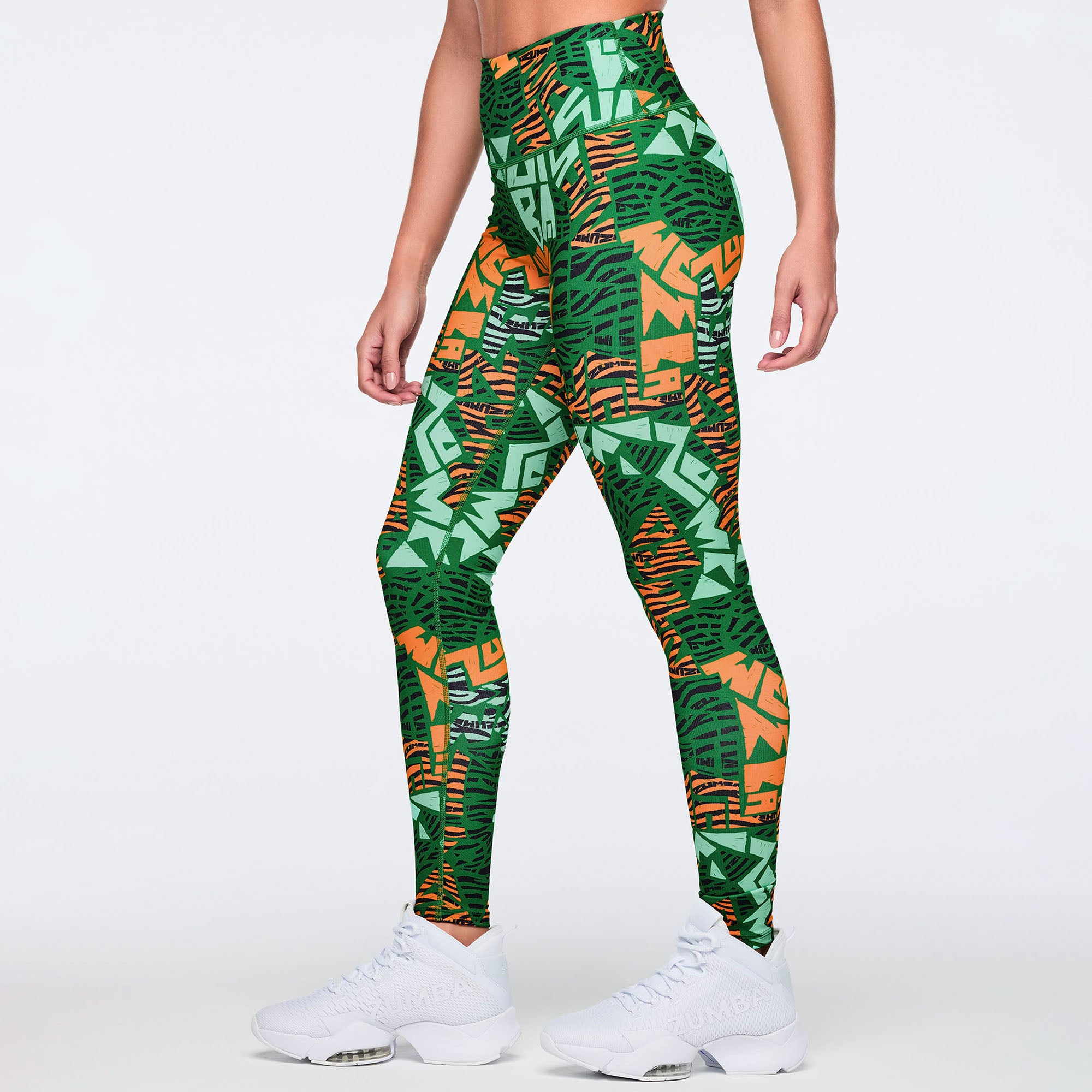 Legginsy sportowe zielony print