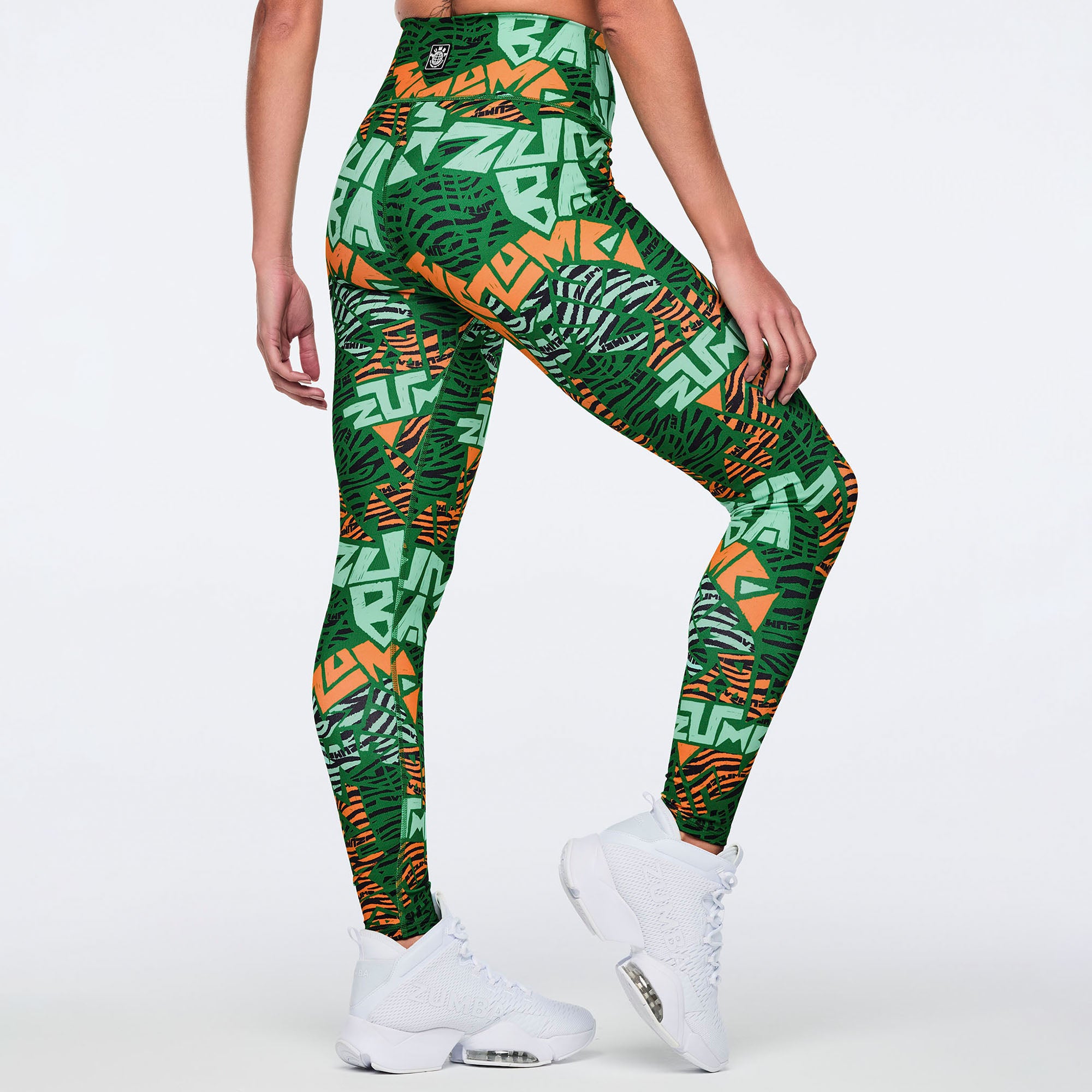 Legginsy sportowe zielony print