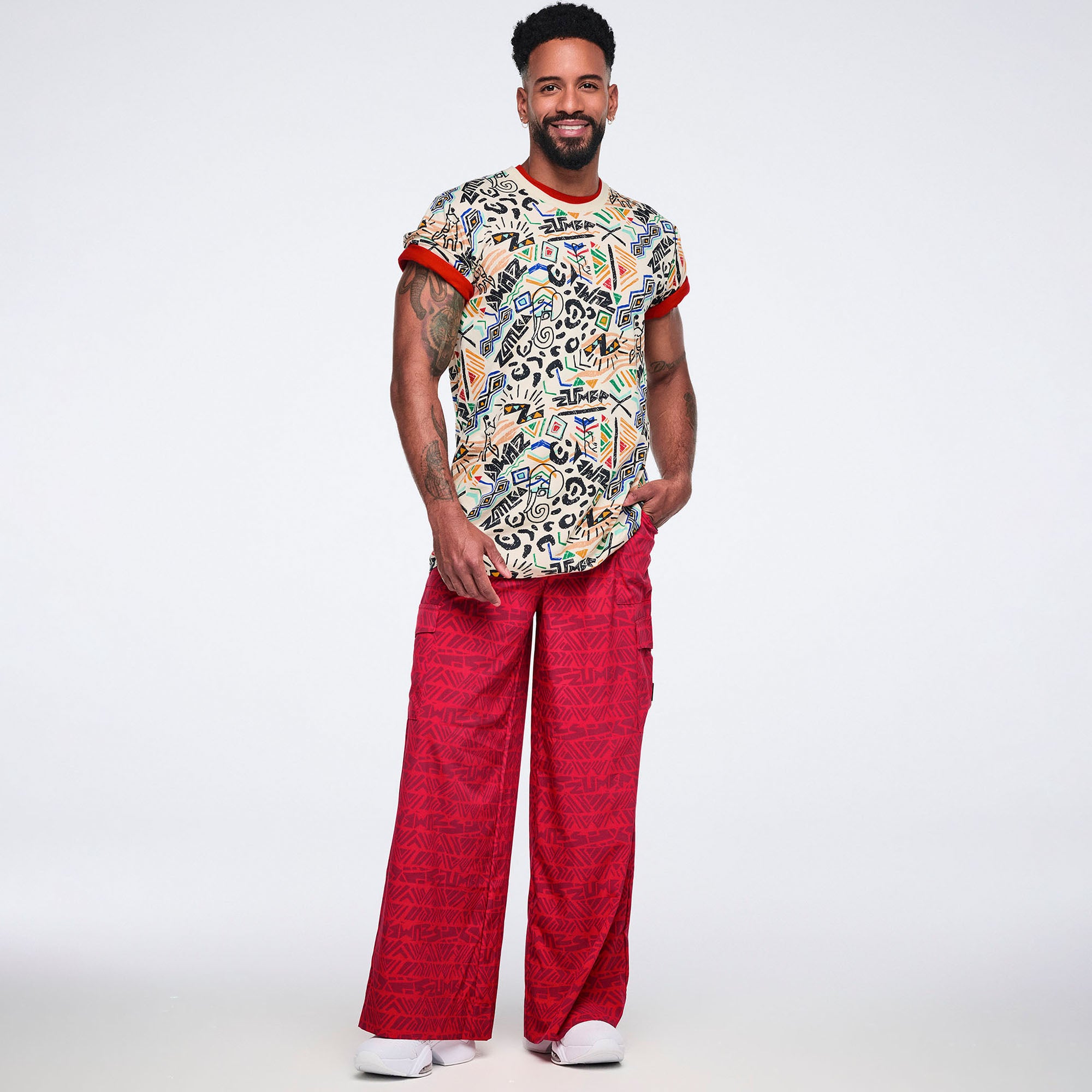 Koszulka unisex beżowa print safari