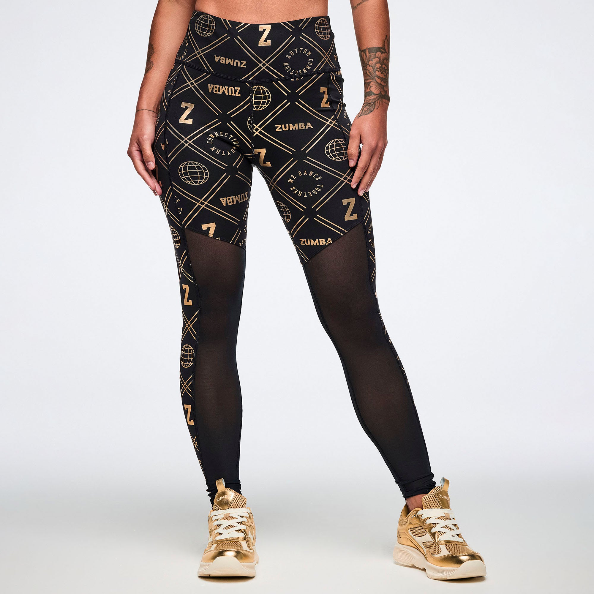 Czarne legginsy z siateczką