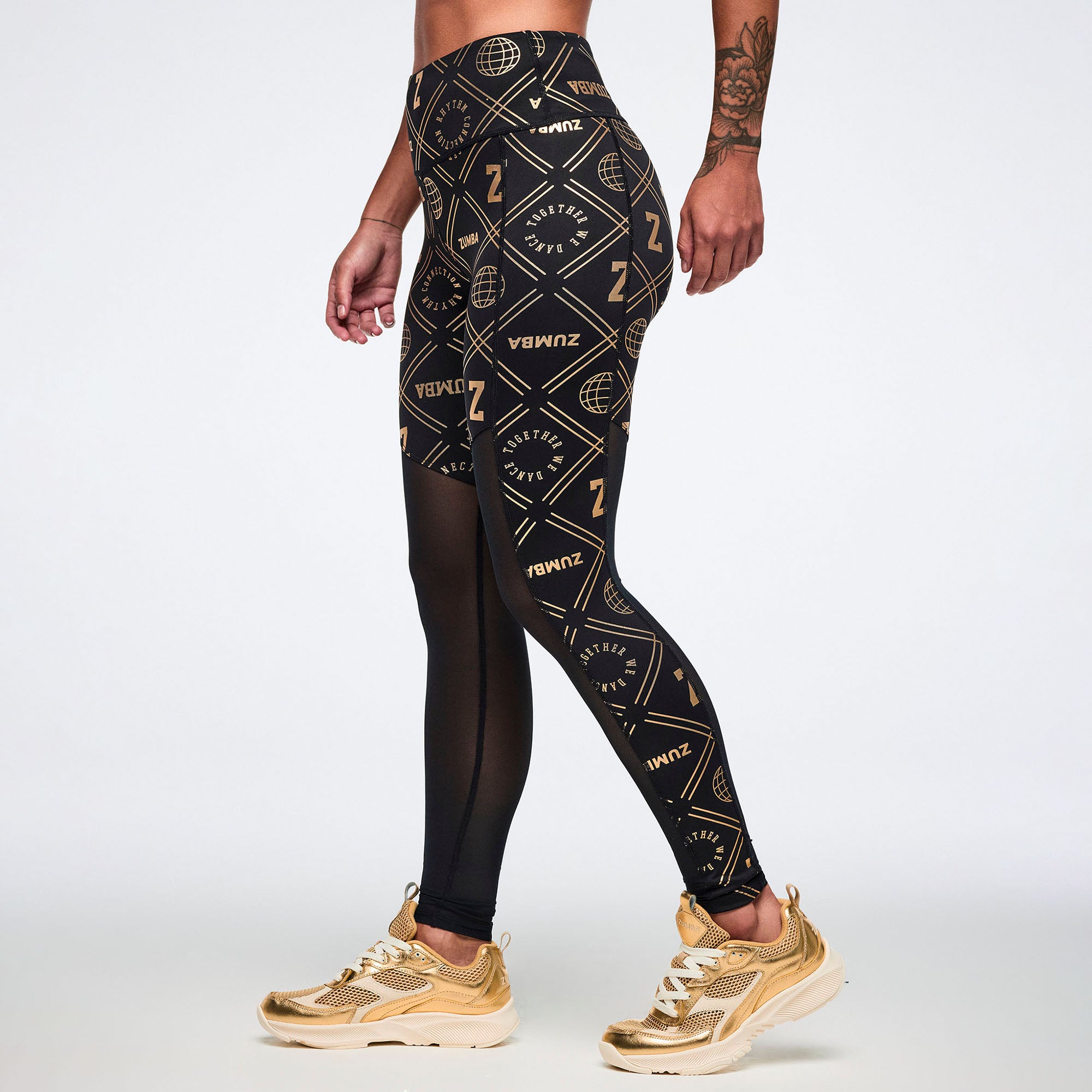 Czarne legginsy z siateczką