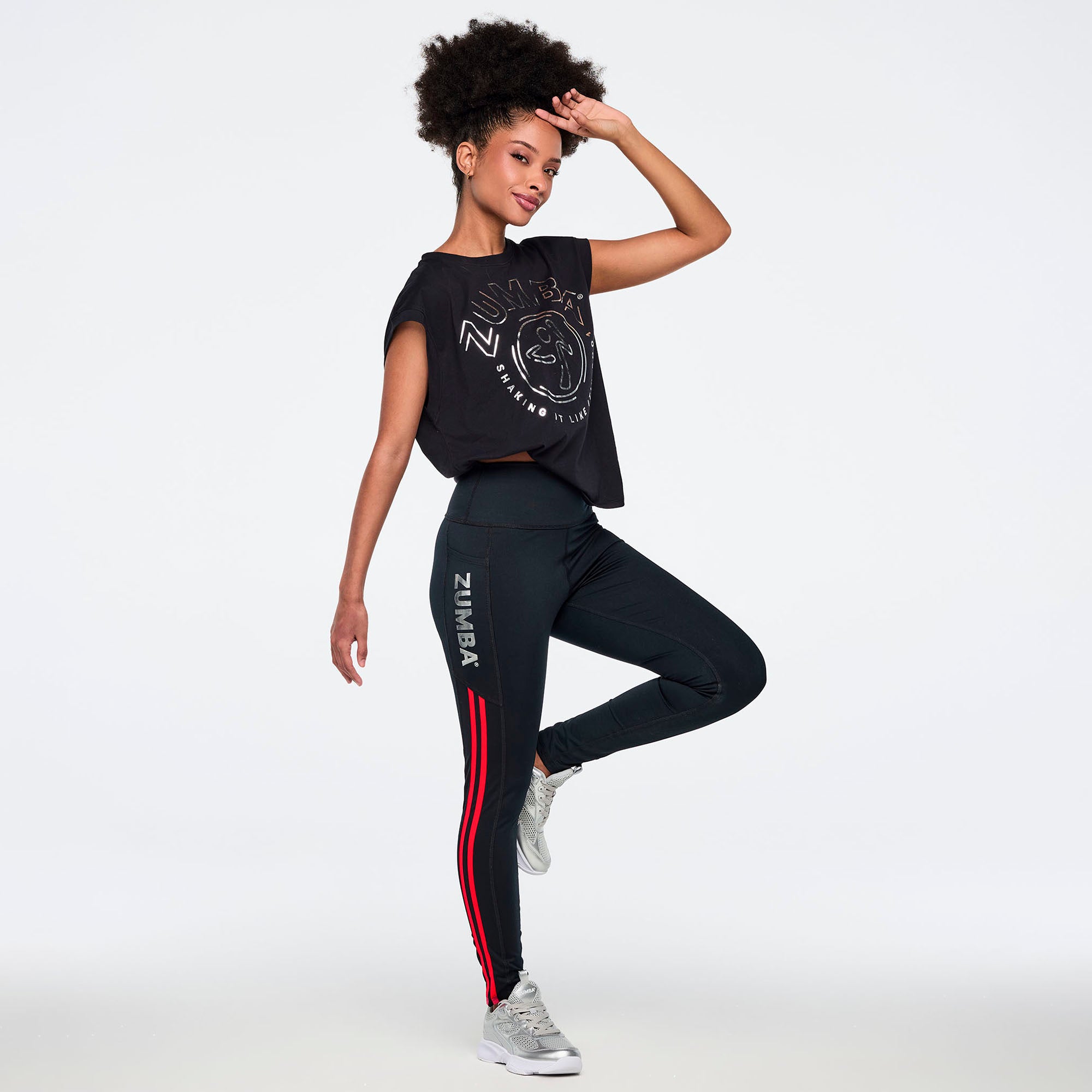 Legginsy czarne z lampasem