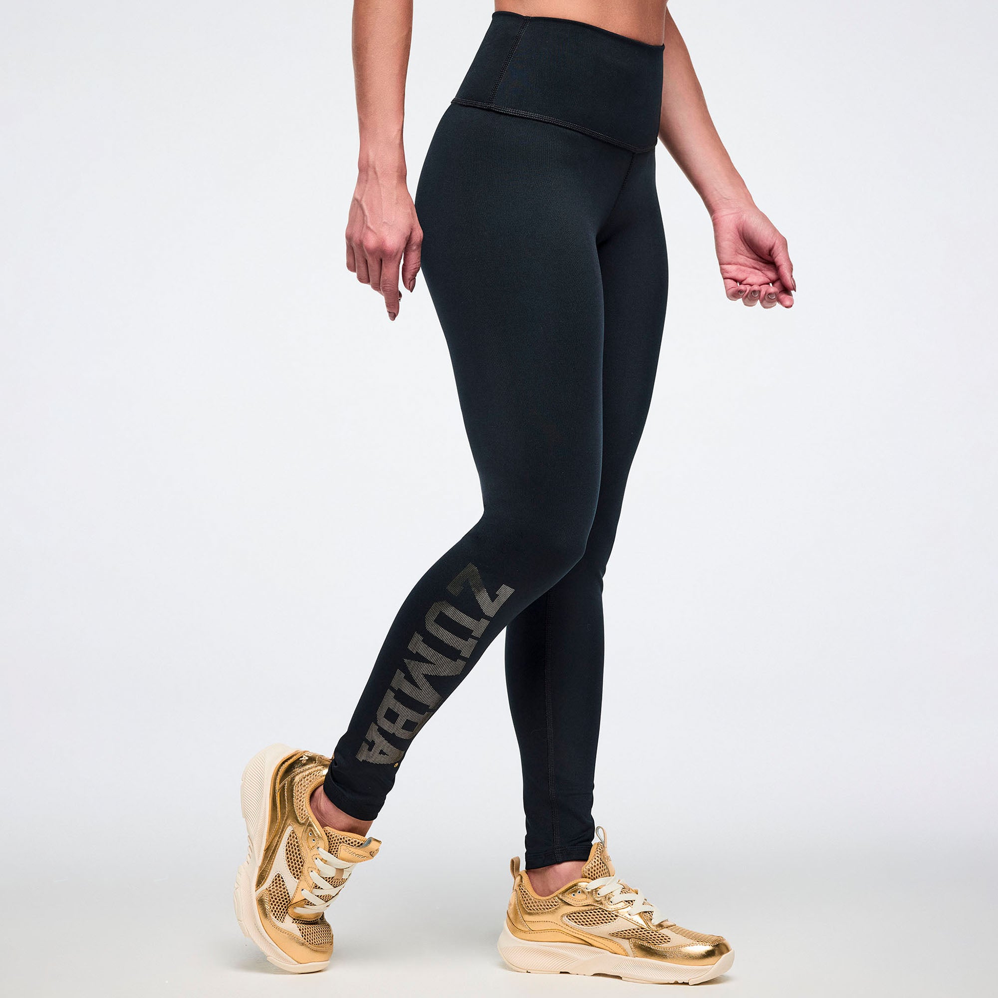 Czarne legginsy z wysokim stanem