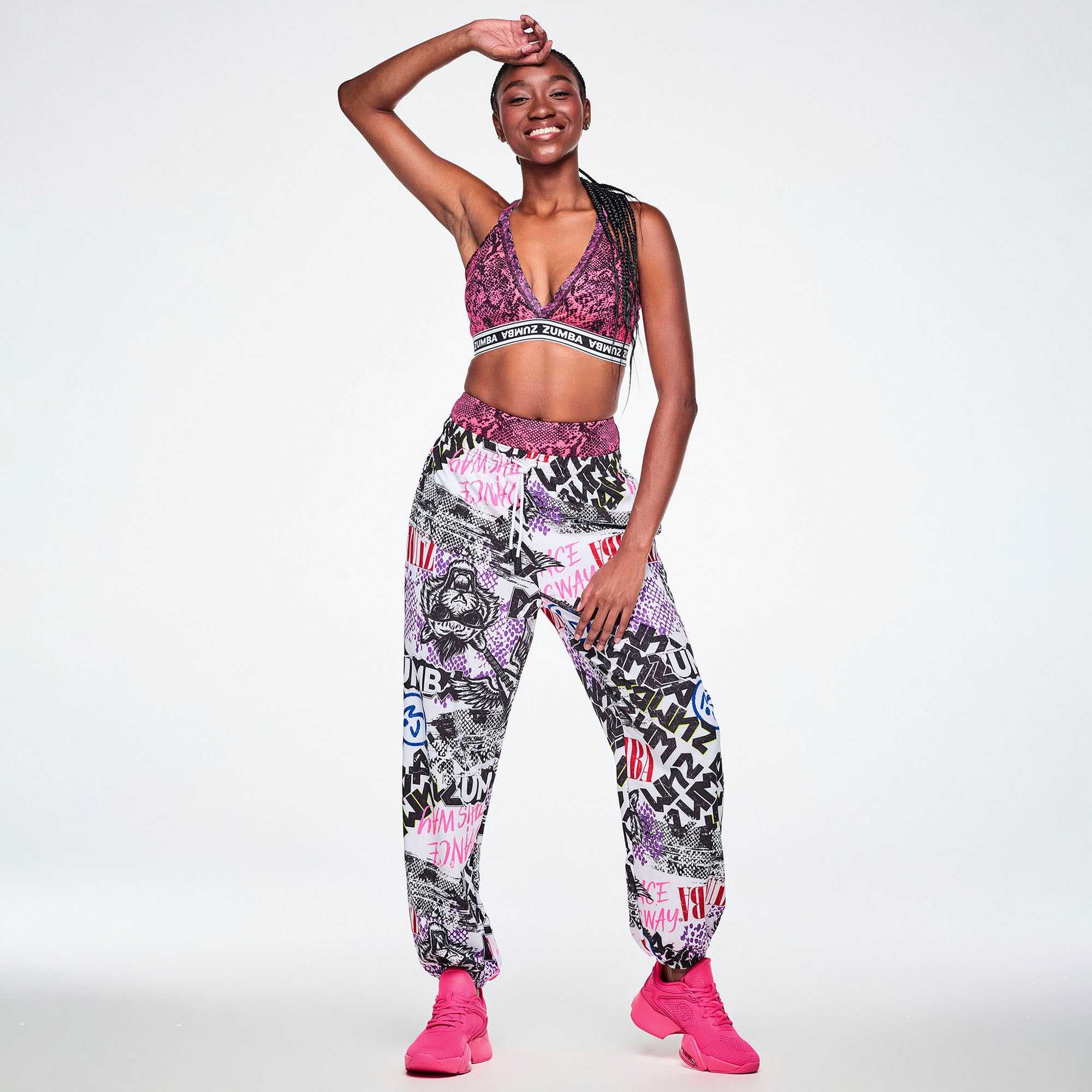 Graficzne spodnie jogger