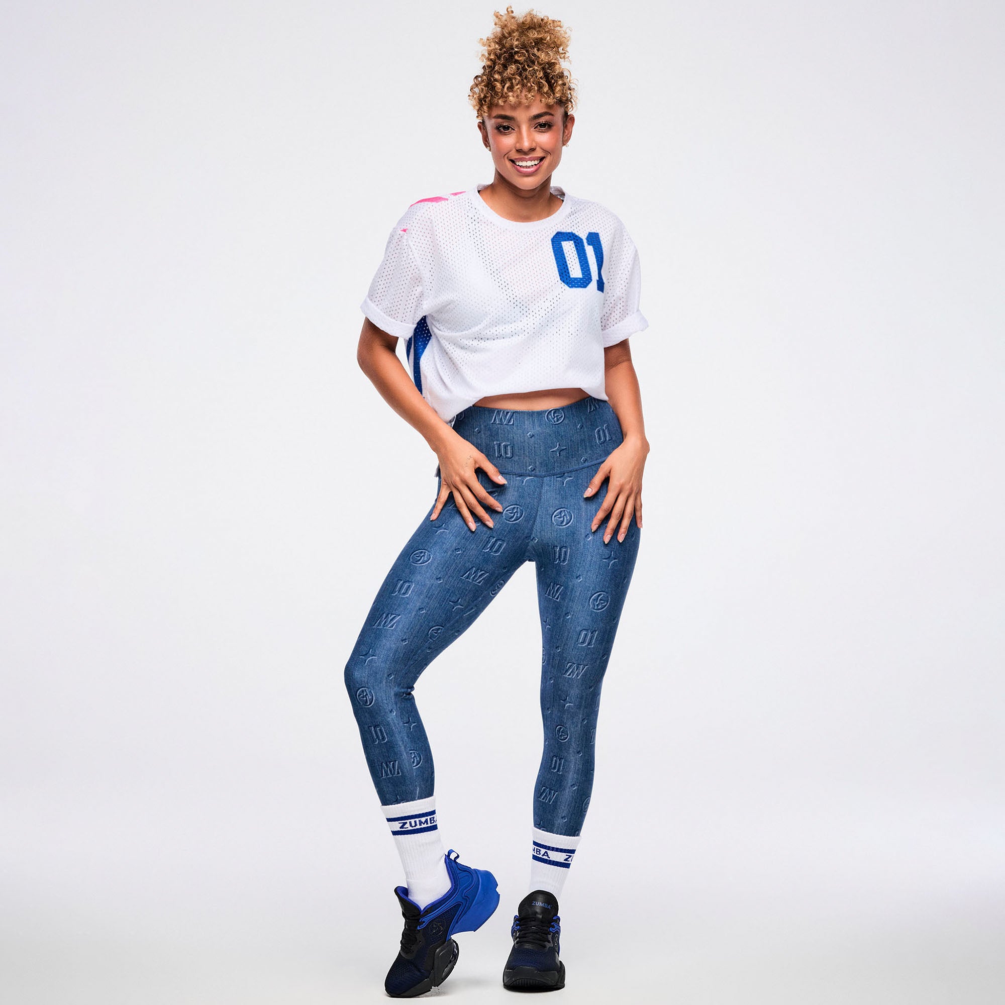 Legginsy z jeansowym nadrukiem