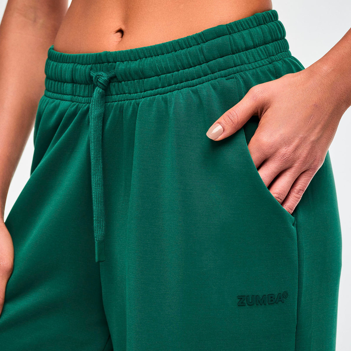 Zielone spodnie z modalu z wysokim stanem — Zumba Wear FW26 Modal