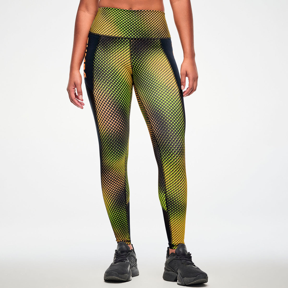 Legginsy z siateczką i neonowym wzorem