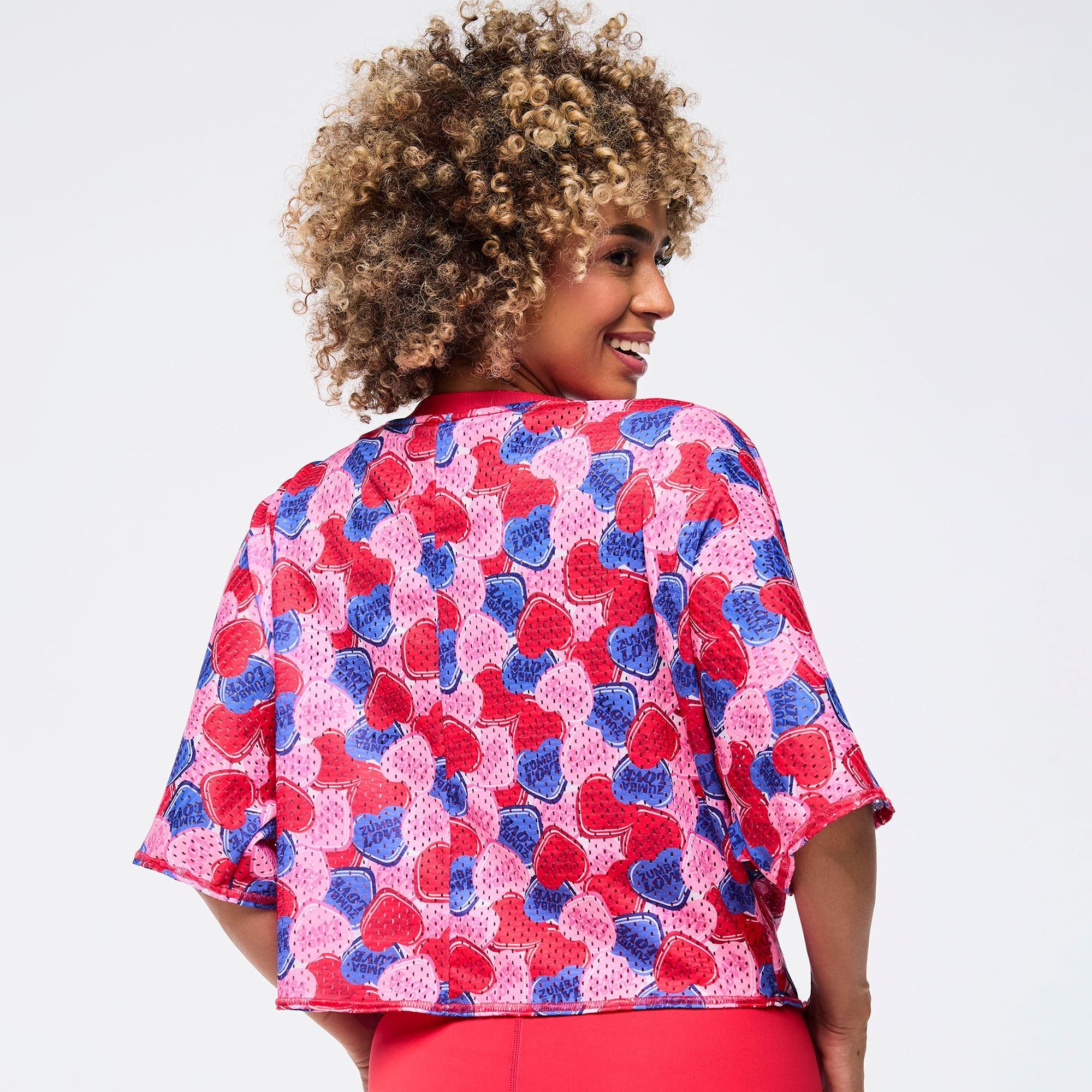 Zumba Mesh Dolman Crop Top Love