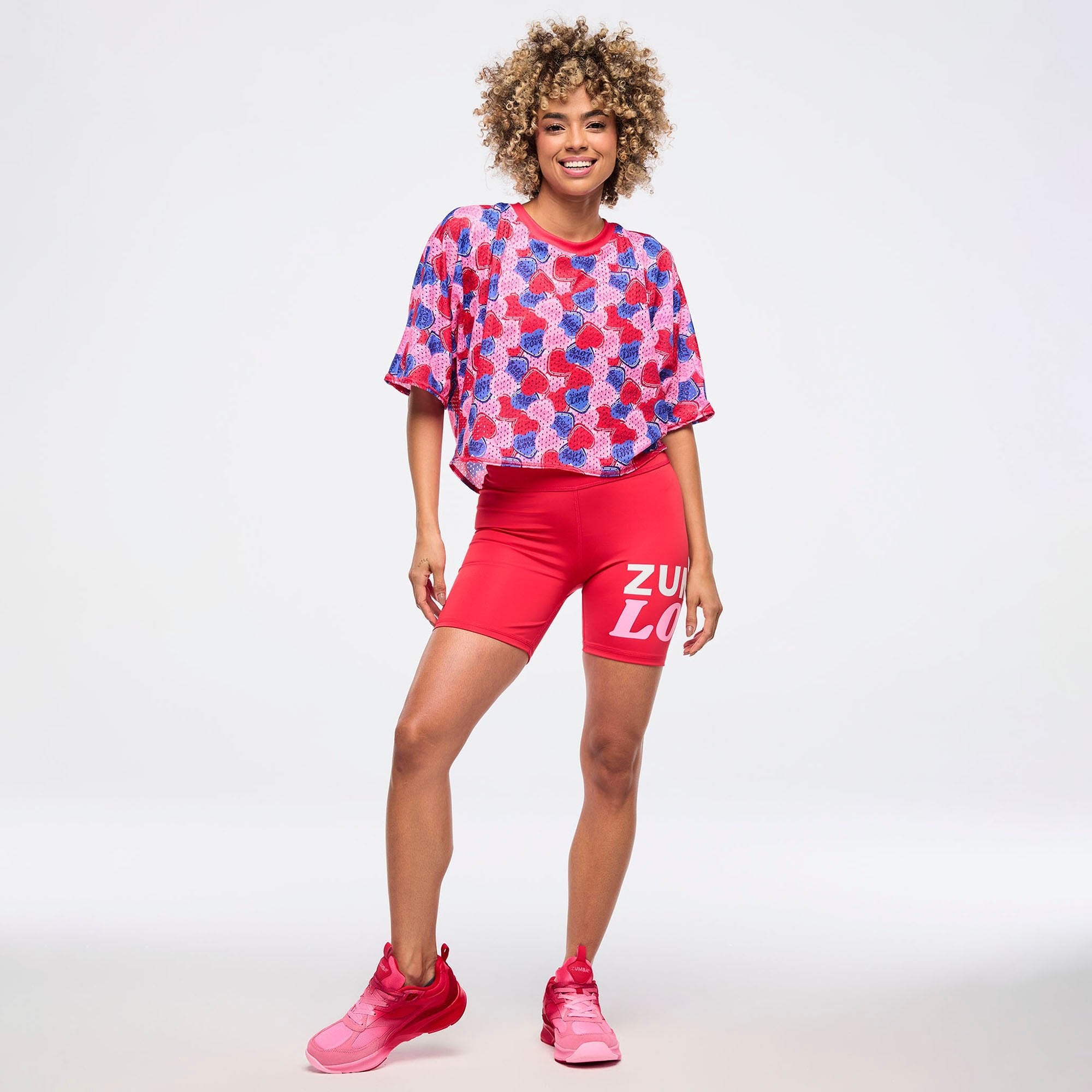 Zumba Mesh Dolman Crop Top Love