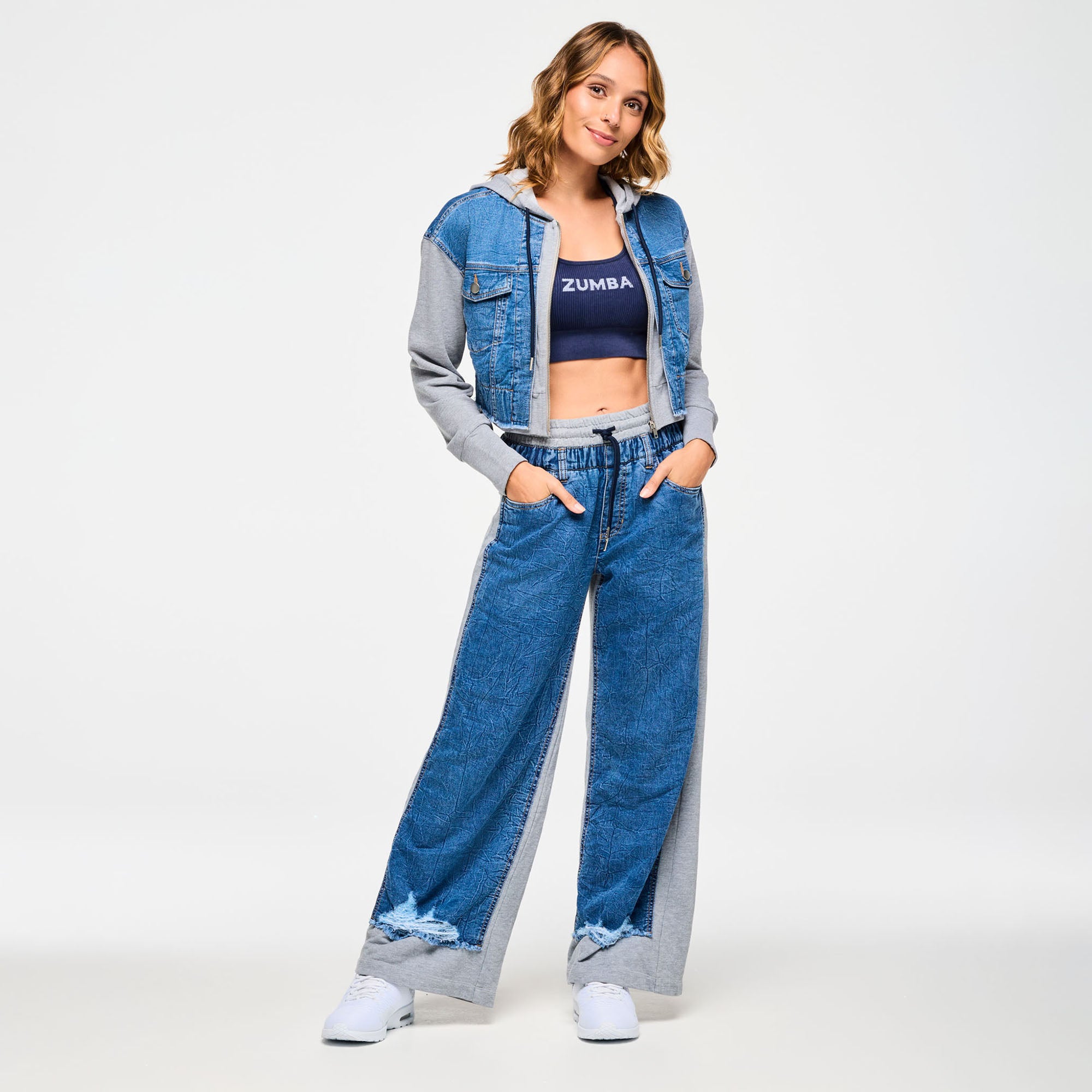 Kurtka crop Zumba Blue Jean