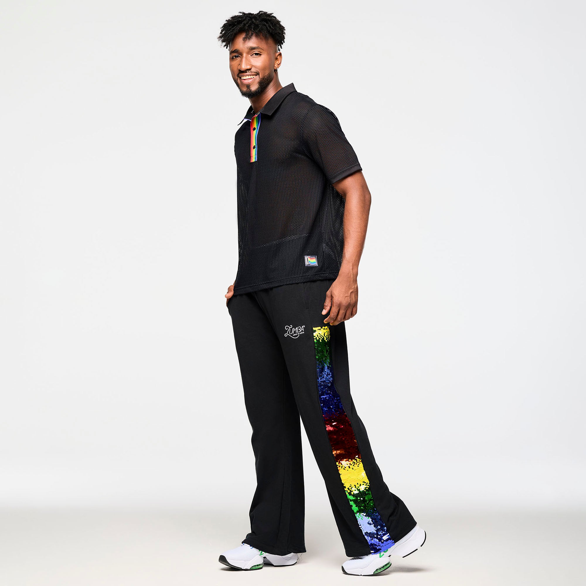 Zumba Oversized Mesh Polo Shirt