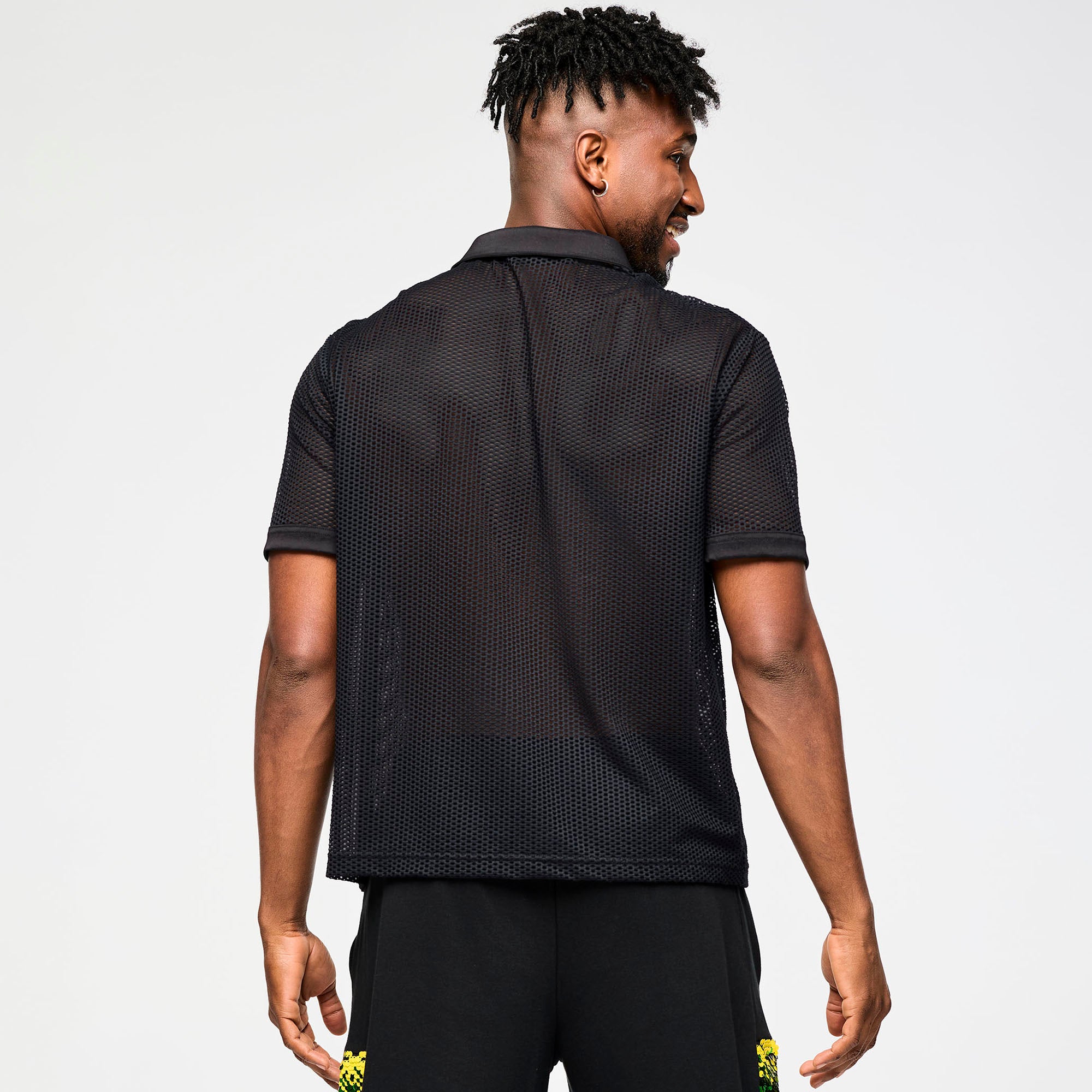 Zumba Oversized Mesh Polo Shirt
