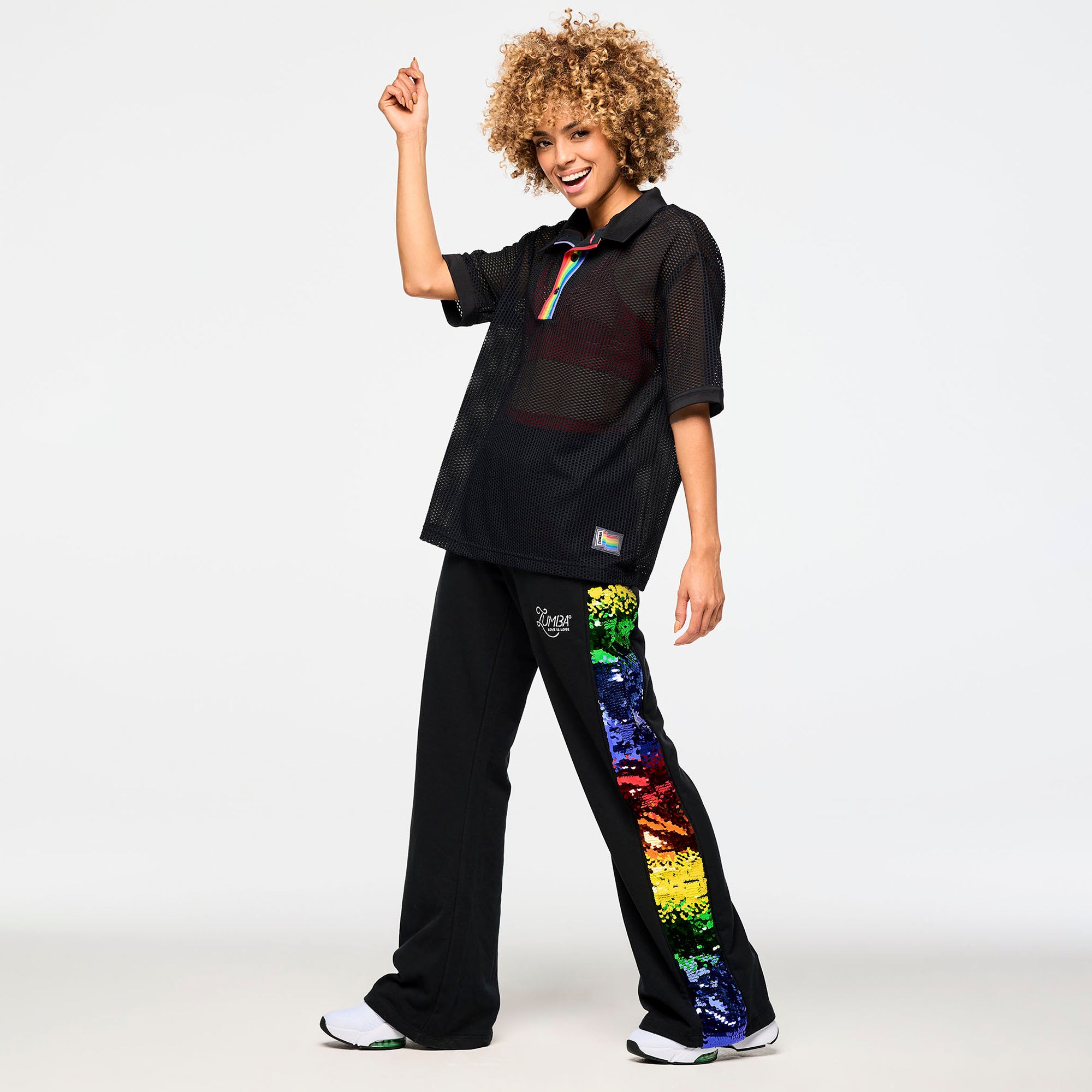 Zumba Oversized Mesh Polo Shirt