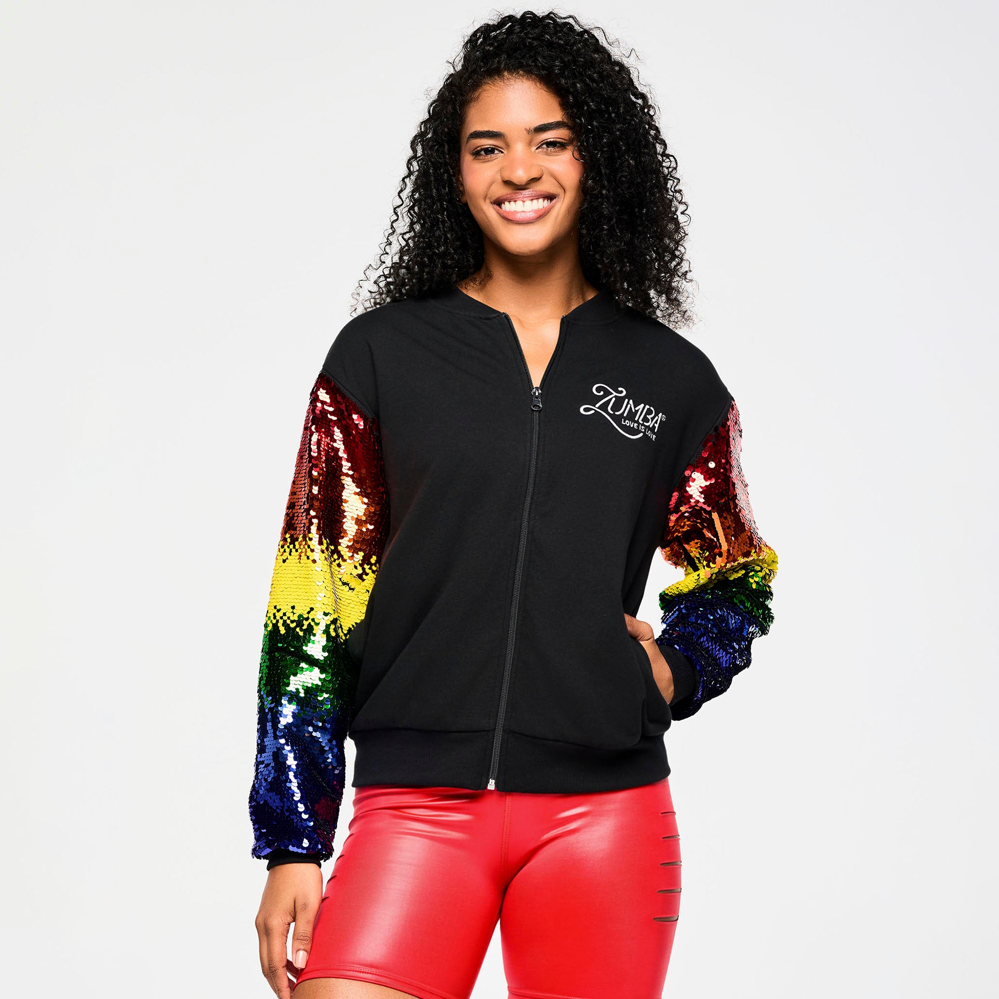 Kurtka Zumba Bomber With Sequin Sleeves