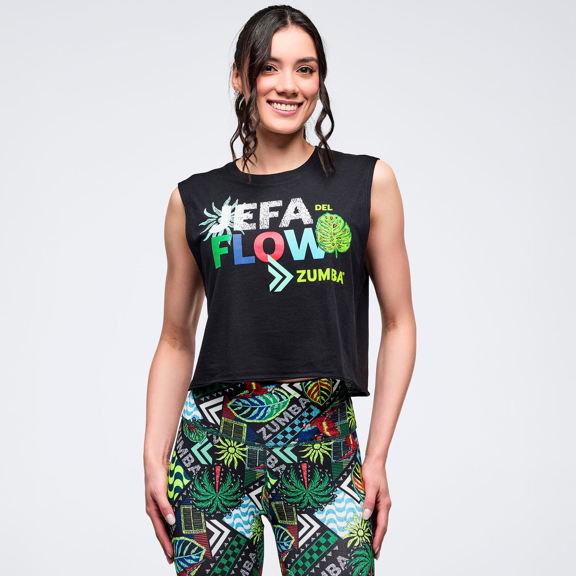 Koszulka crop bez rękawów Zumba Latin Movement