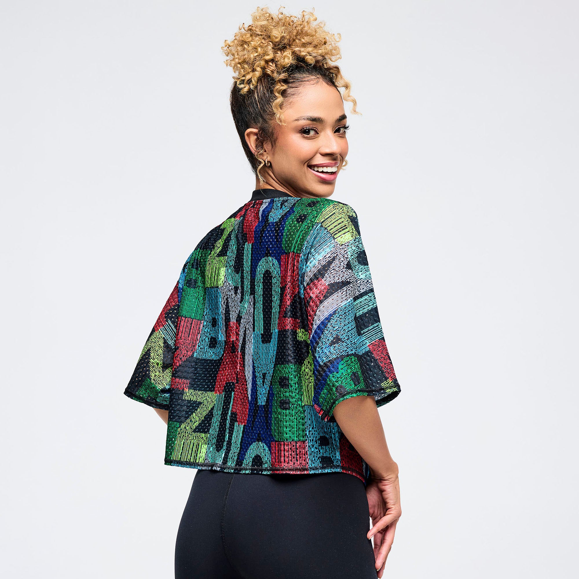 Koszulka crop z siateczki Zumba Latin Movement