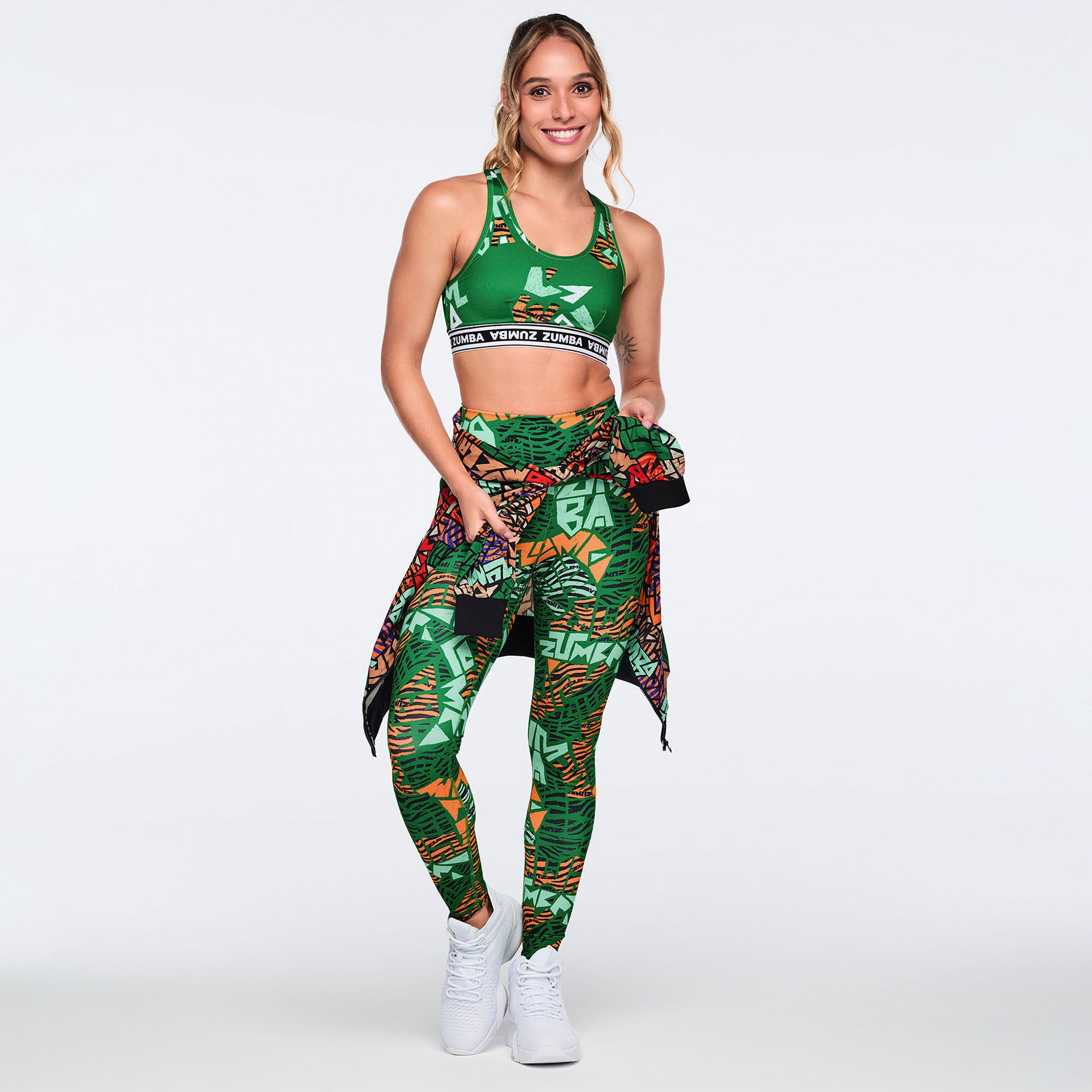 Biustonosz sportowy zielony racerback