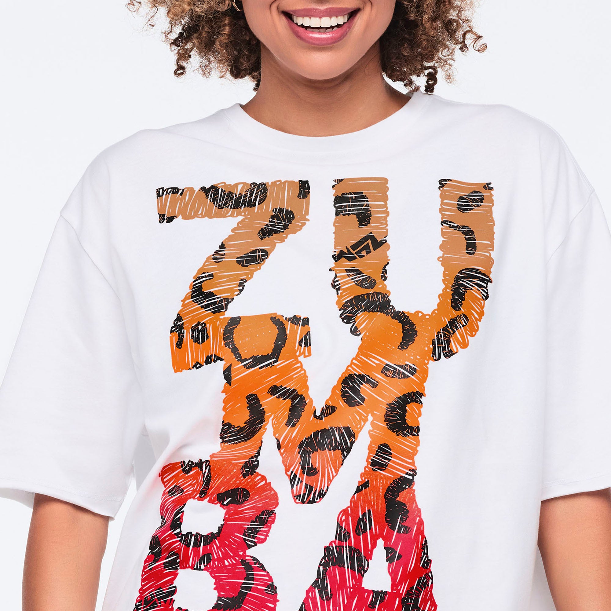 T-shirt oversize panterka print