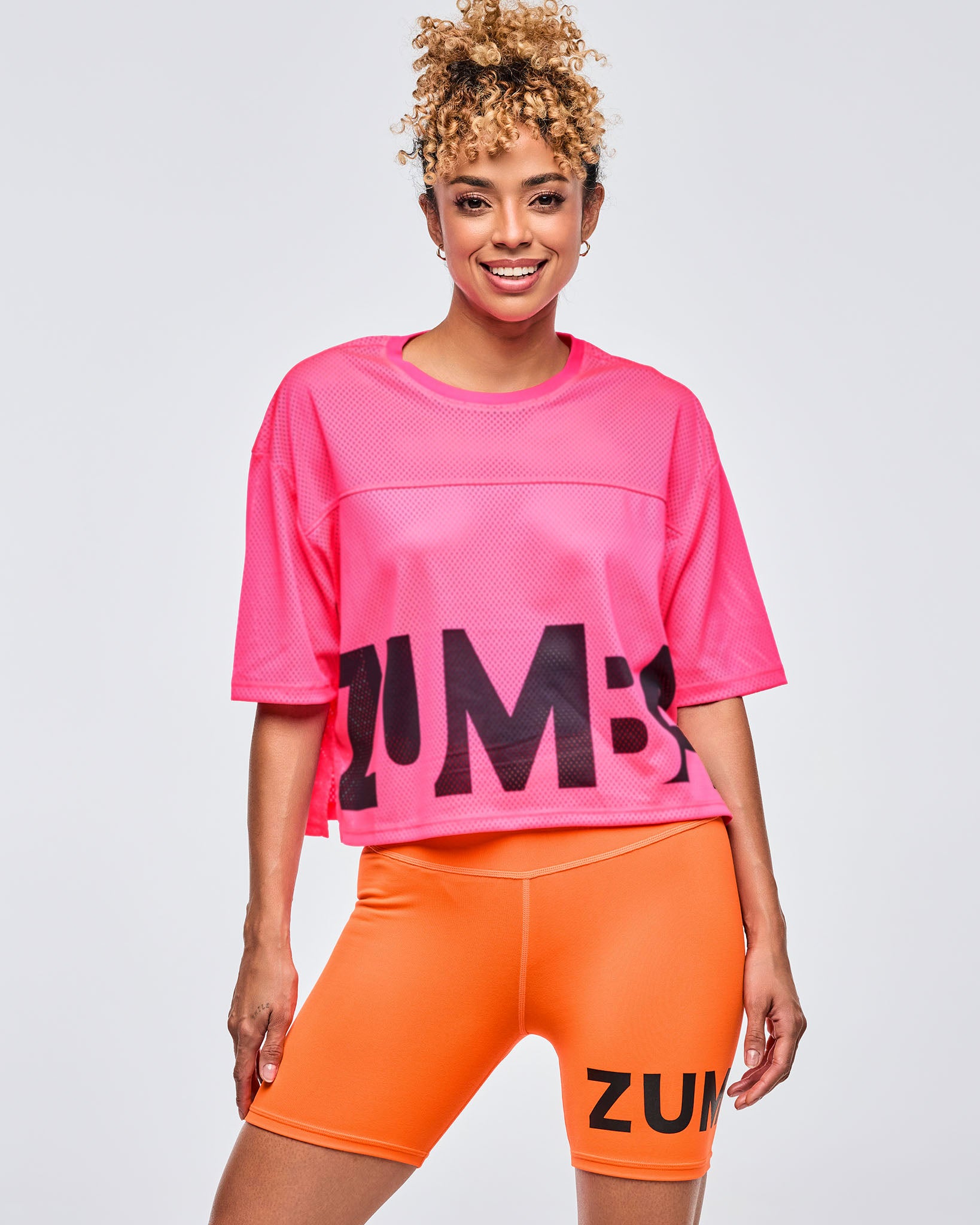 Koszulka crop mesh Zumba Neon