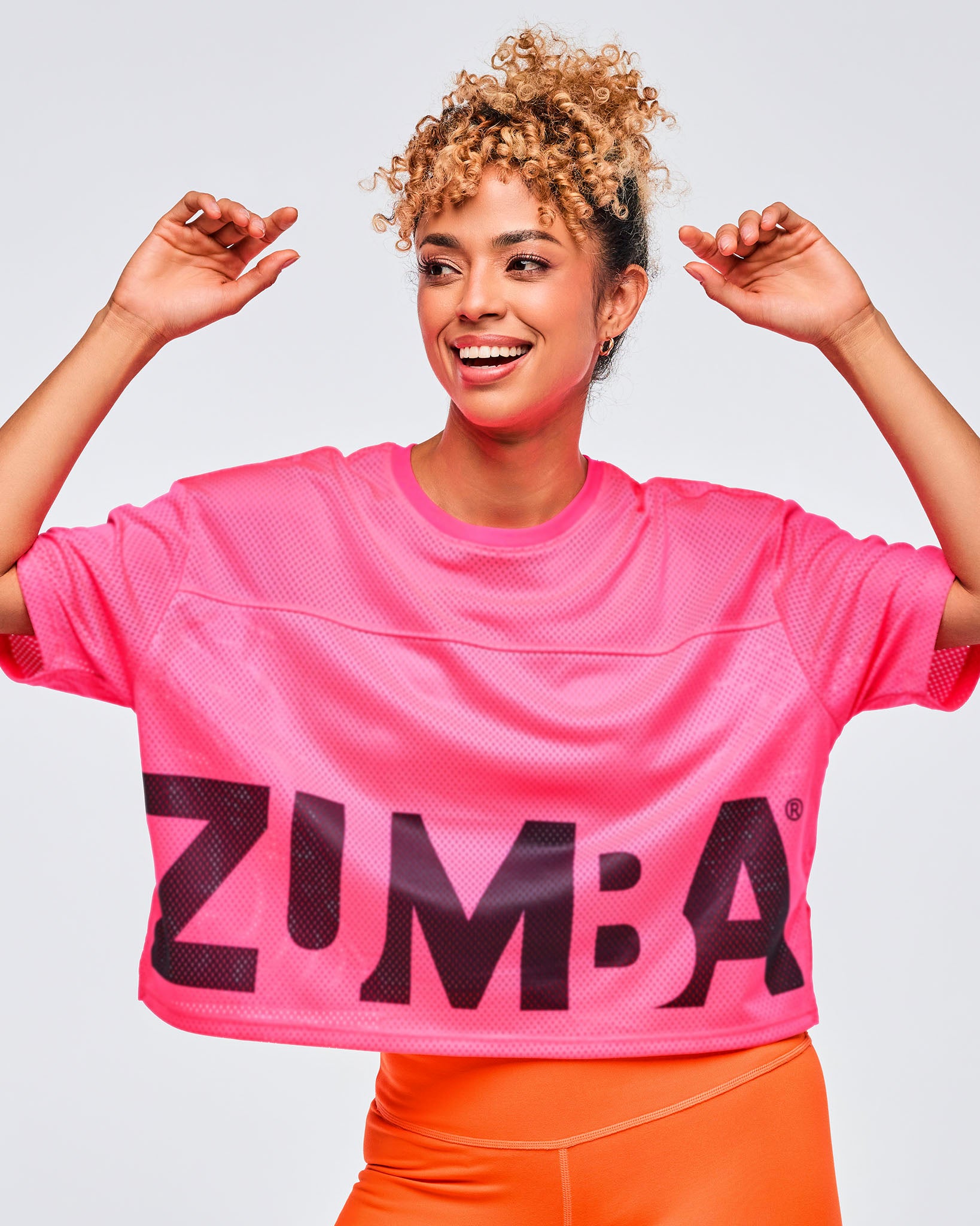Koszulka crop mesh Zumba Neon