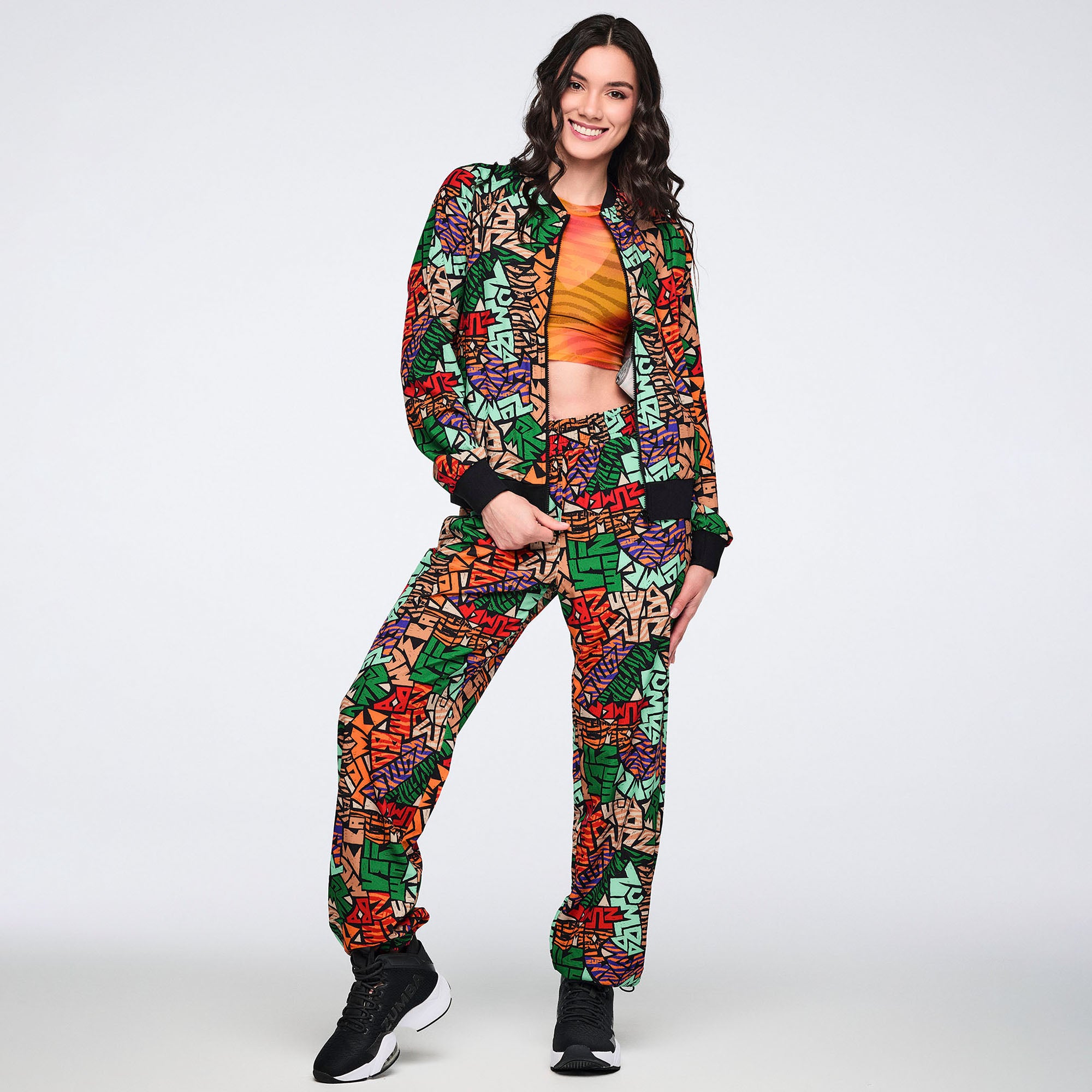 Spodnie jogger multicolor print