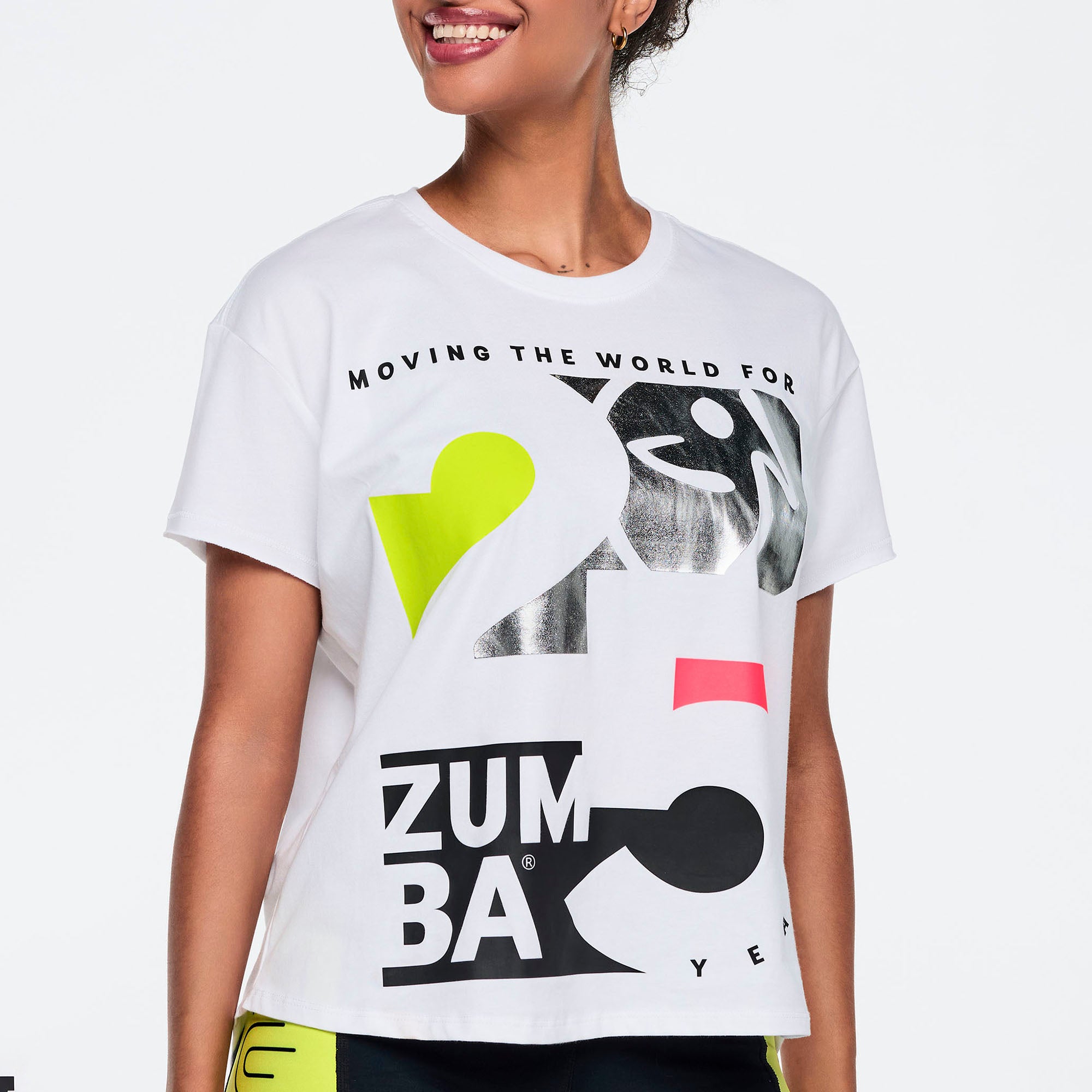 Biały T-shirt z nadrukiem
