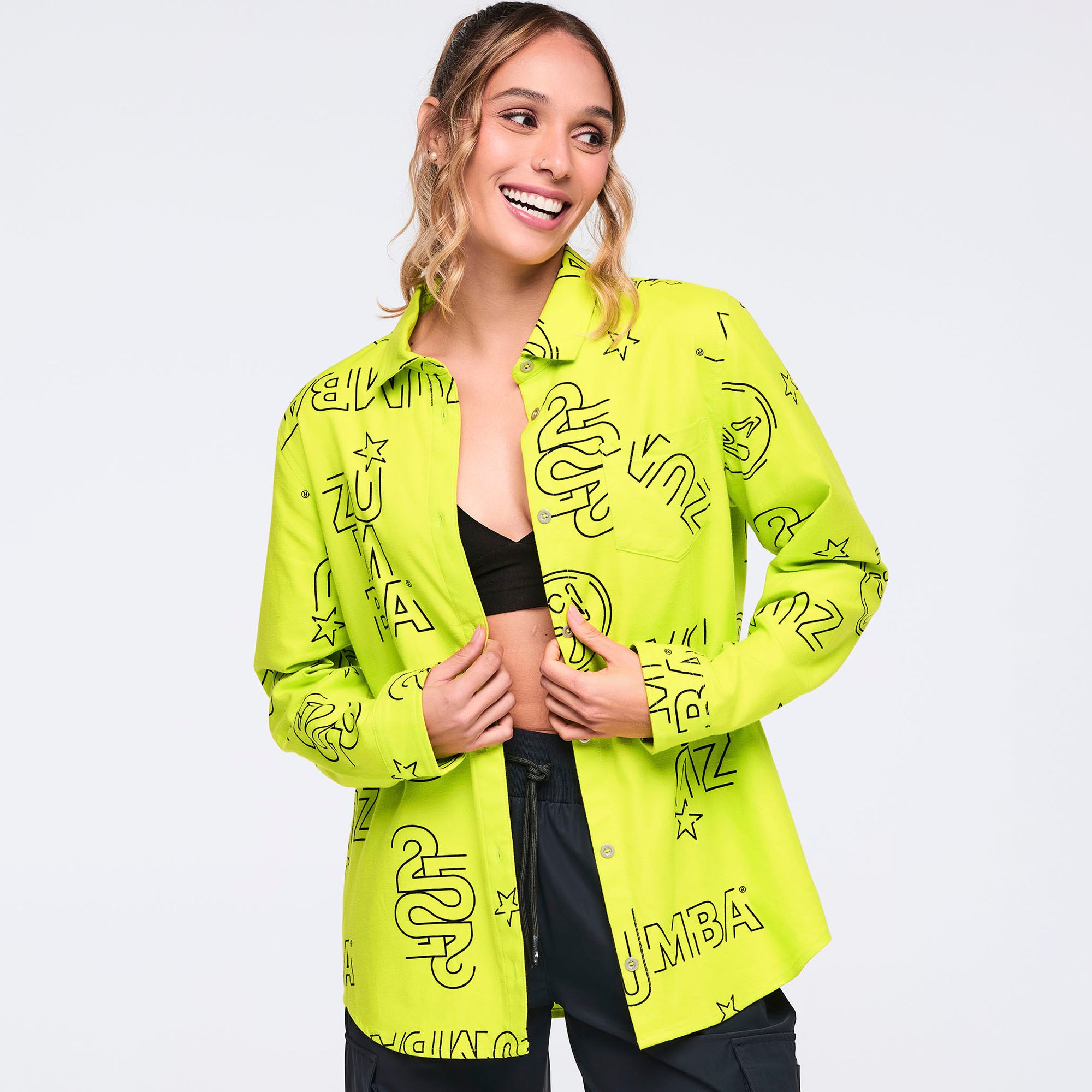 Neonowa koszula z printem