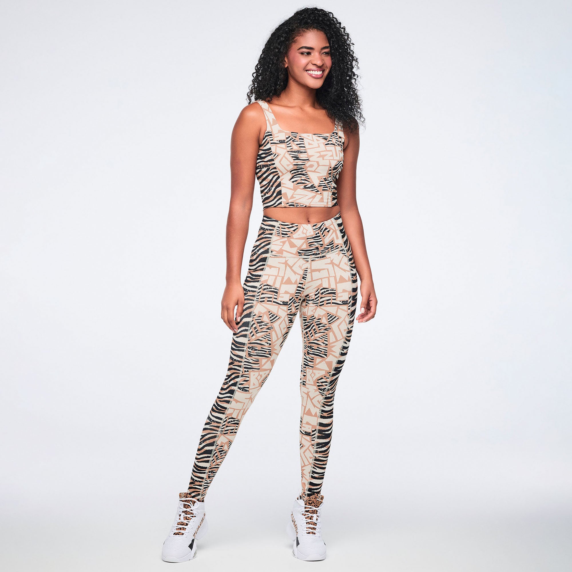 Legginsy sportowe safari print