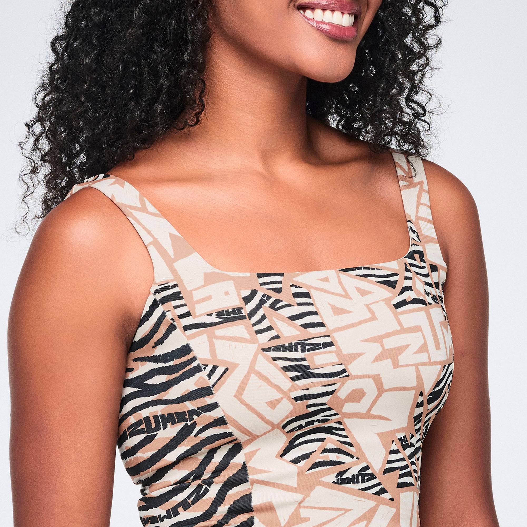 Crop top damski beżowy