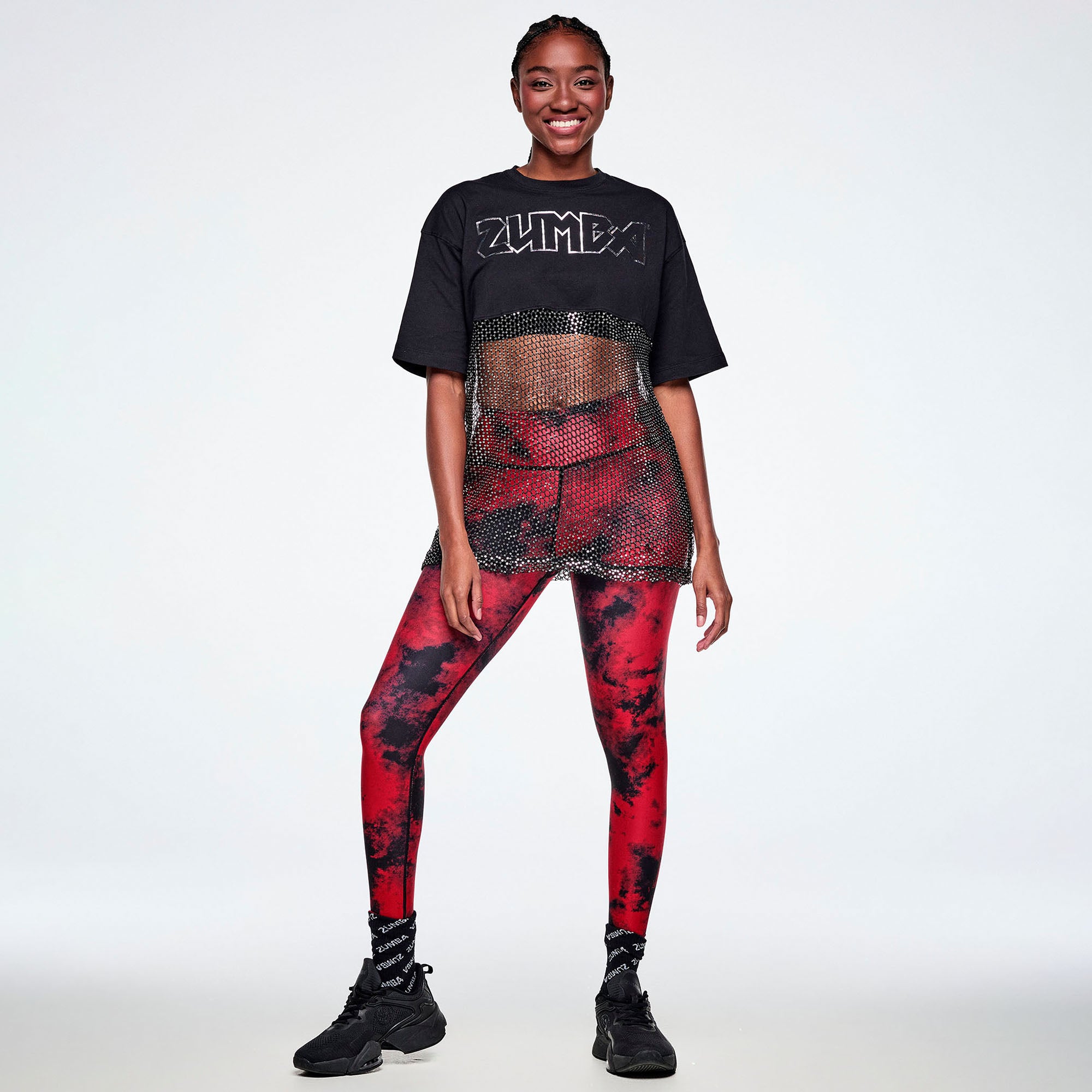 Legginsy czerwone tie-dye