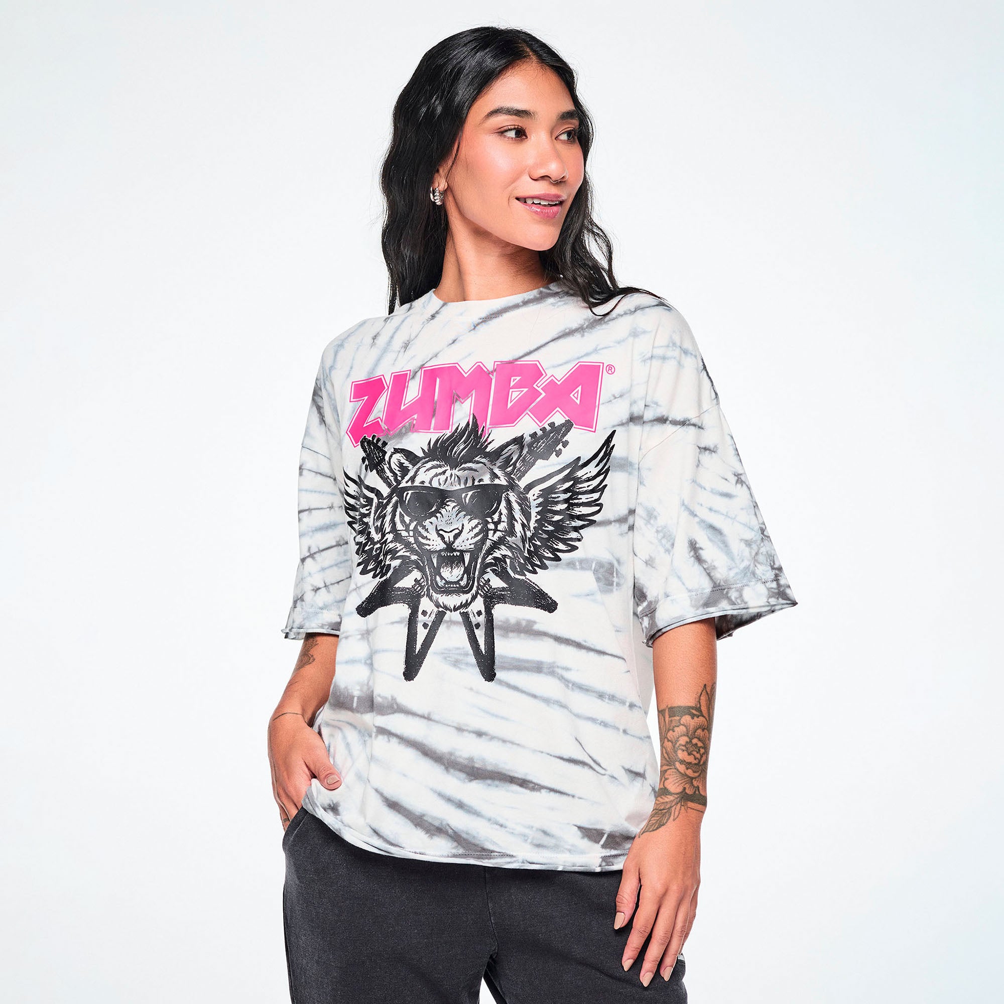 Koszulka unisex tie-dye z tygrysem