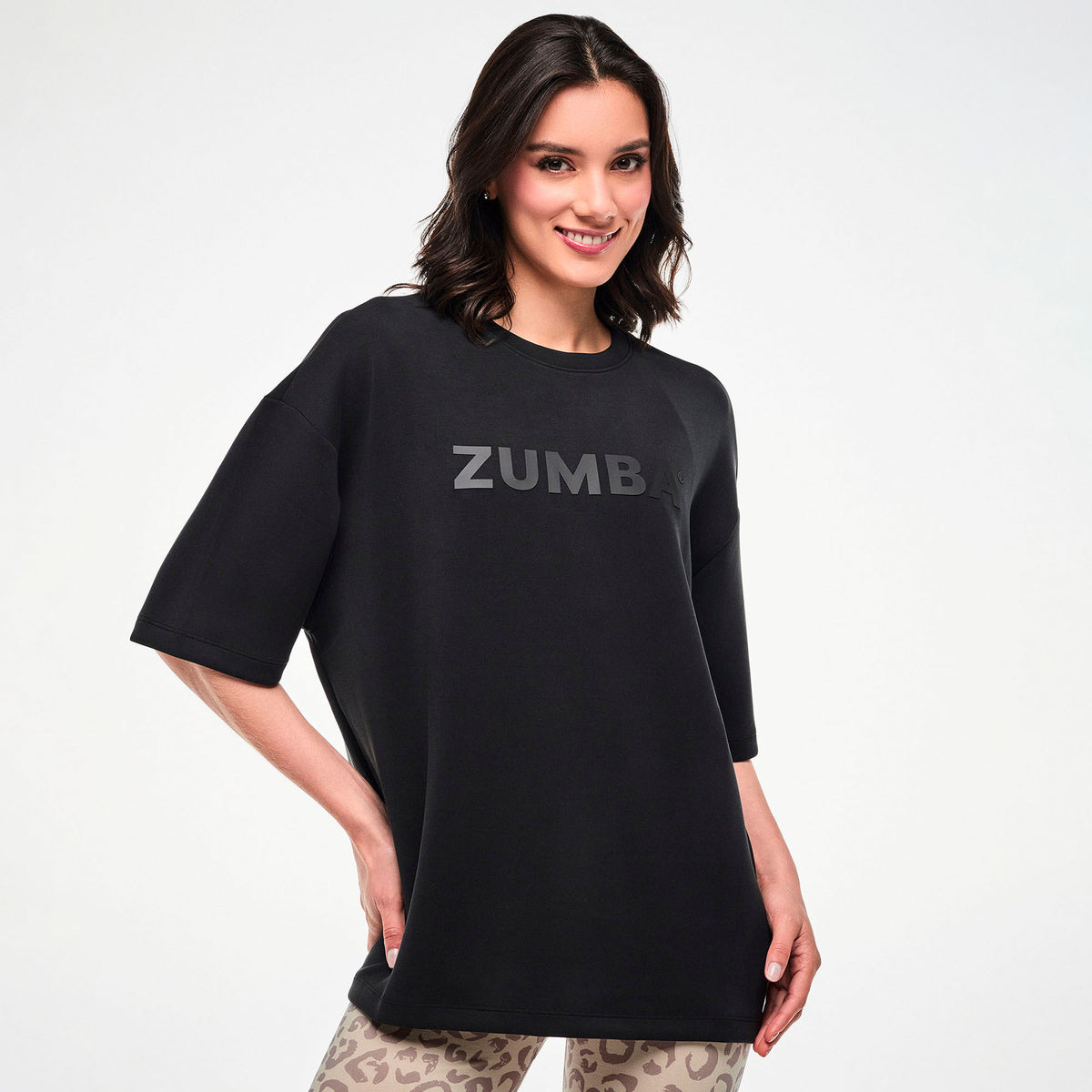 Czarna koszulka oversize z modalu — Zumba Wear FW26 Modal