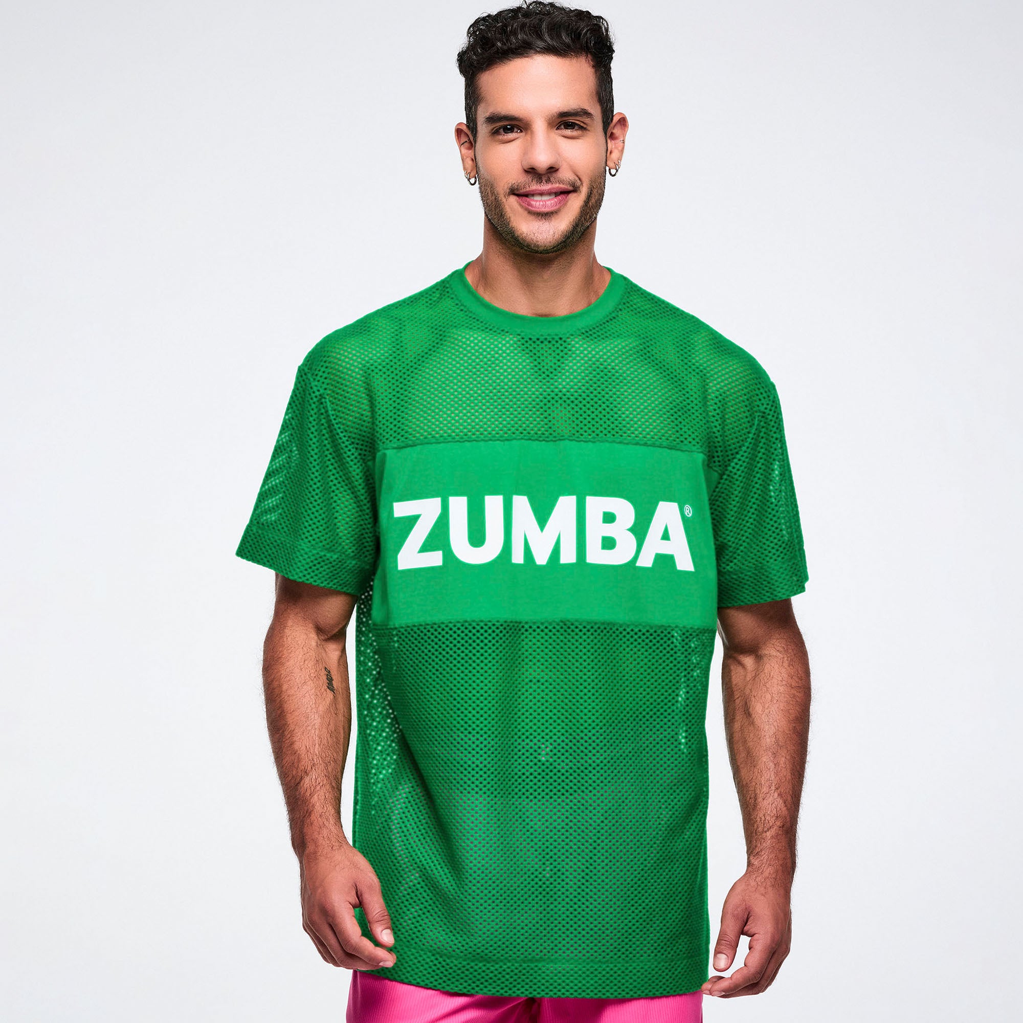 Zielony T-shirt siateczkowy unisex