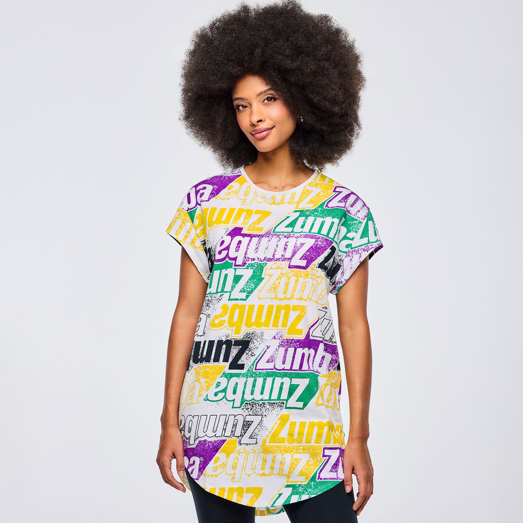 Koszulka z zaokrąglonym dołem Zumba Apres