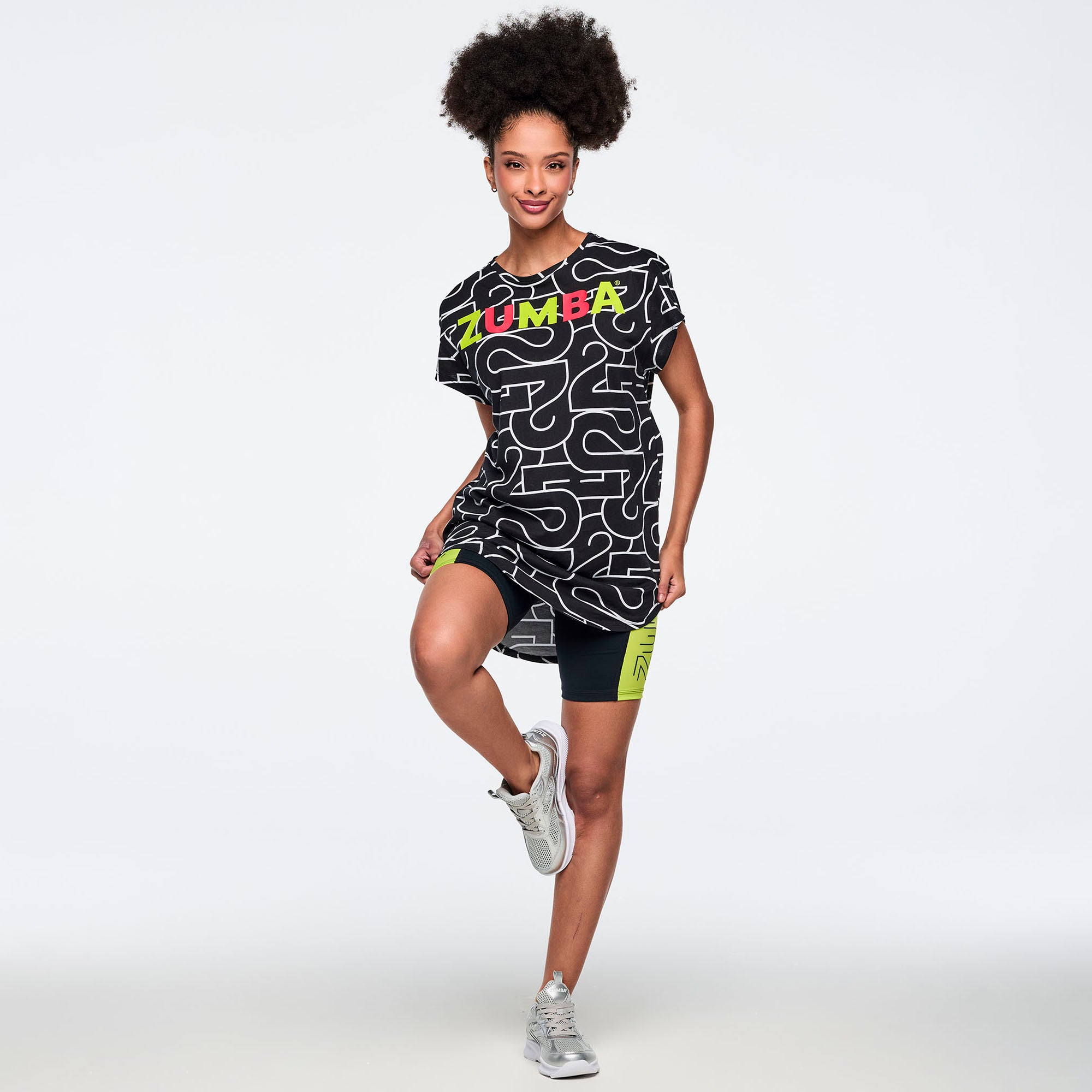 Czarny T-shirt oversize z printem