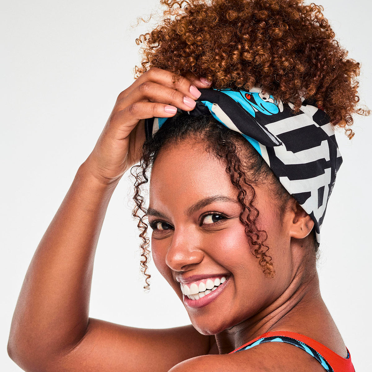 Kolorowe bandany ze Smerfami 2 szt. – bandana na głowie | Zumba Wear