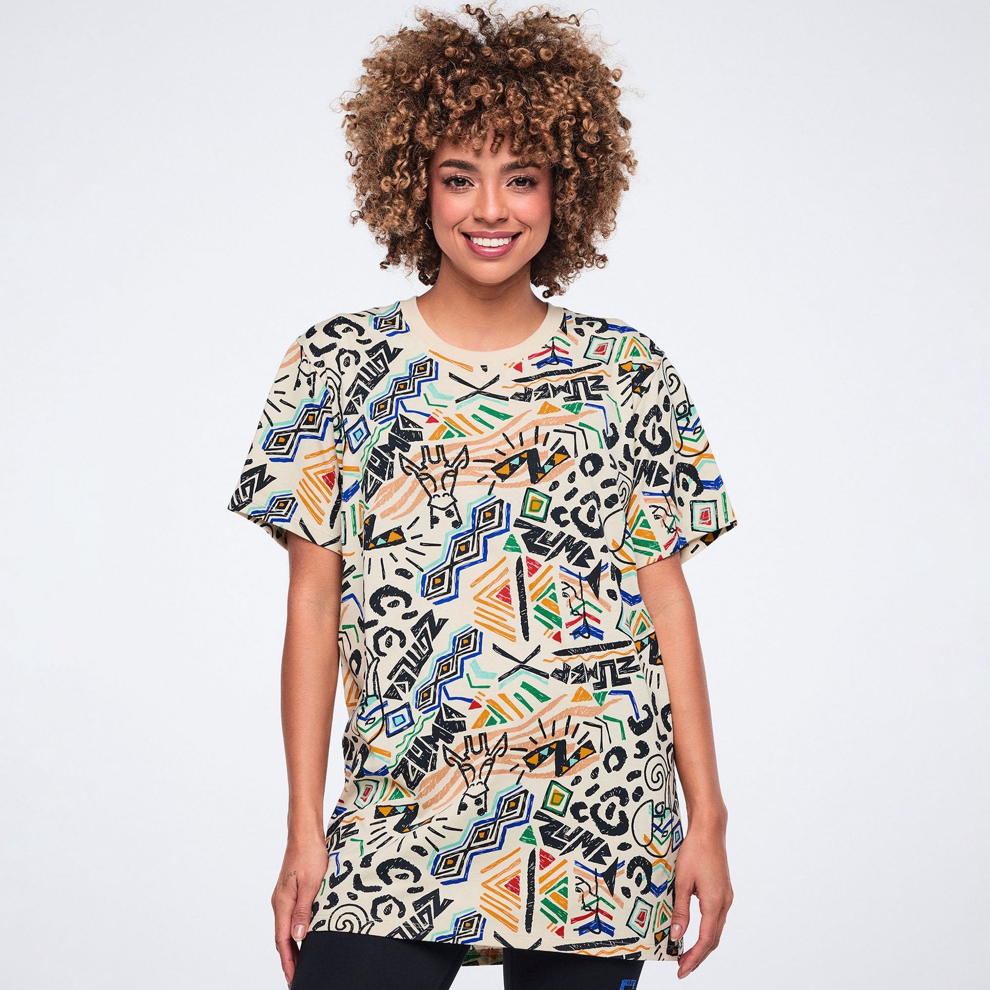 Koszulka unisex beżowa print safari