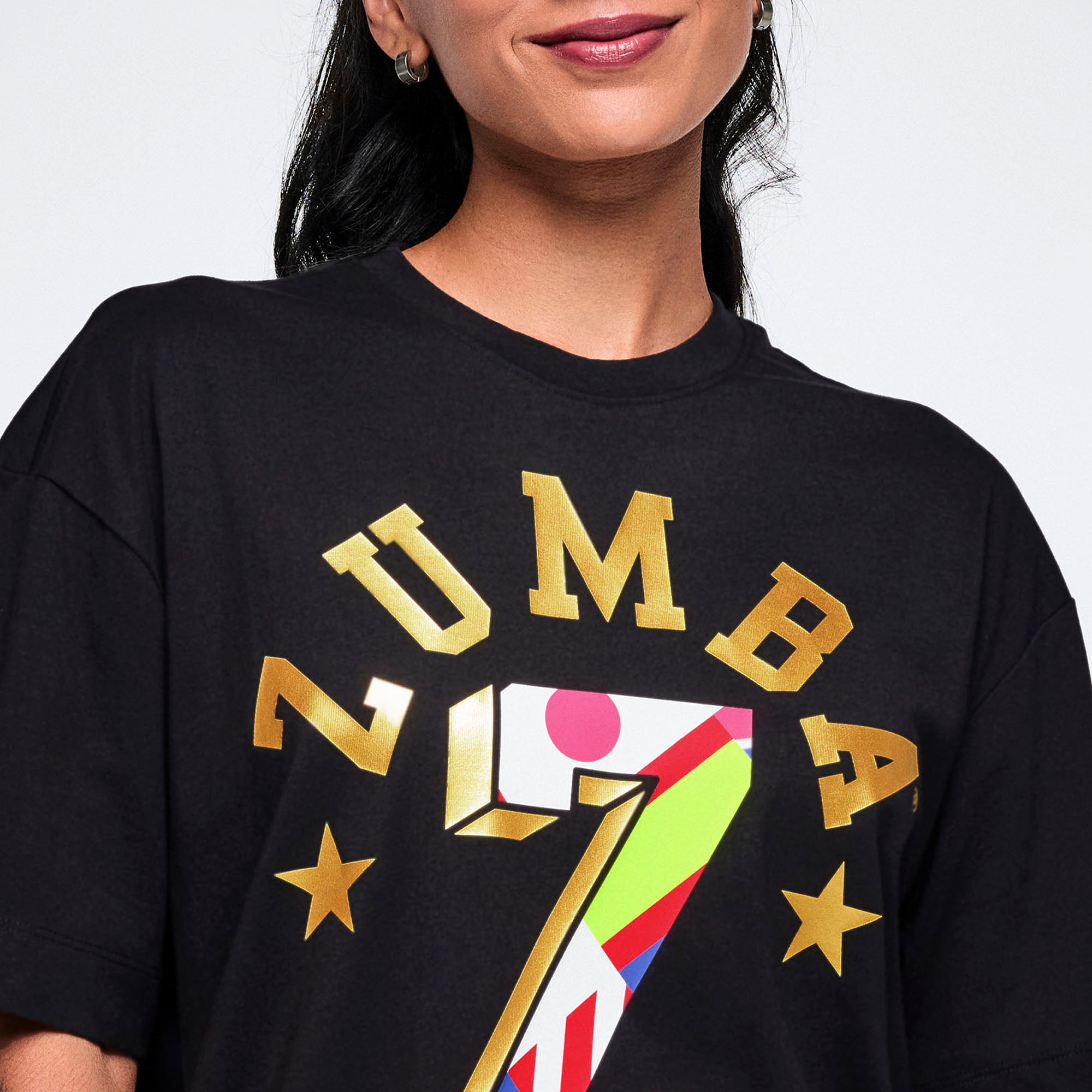 Czarny sportowy t-shirt ze złotym logo unisex