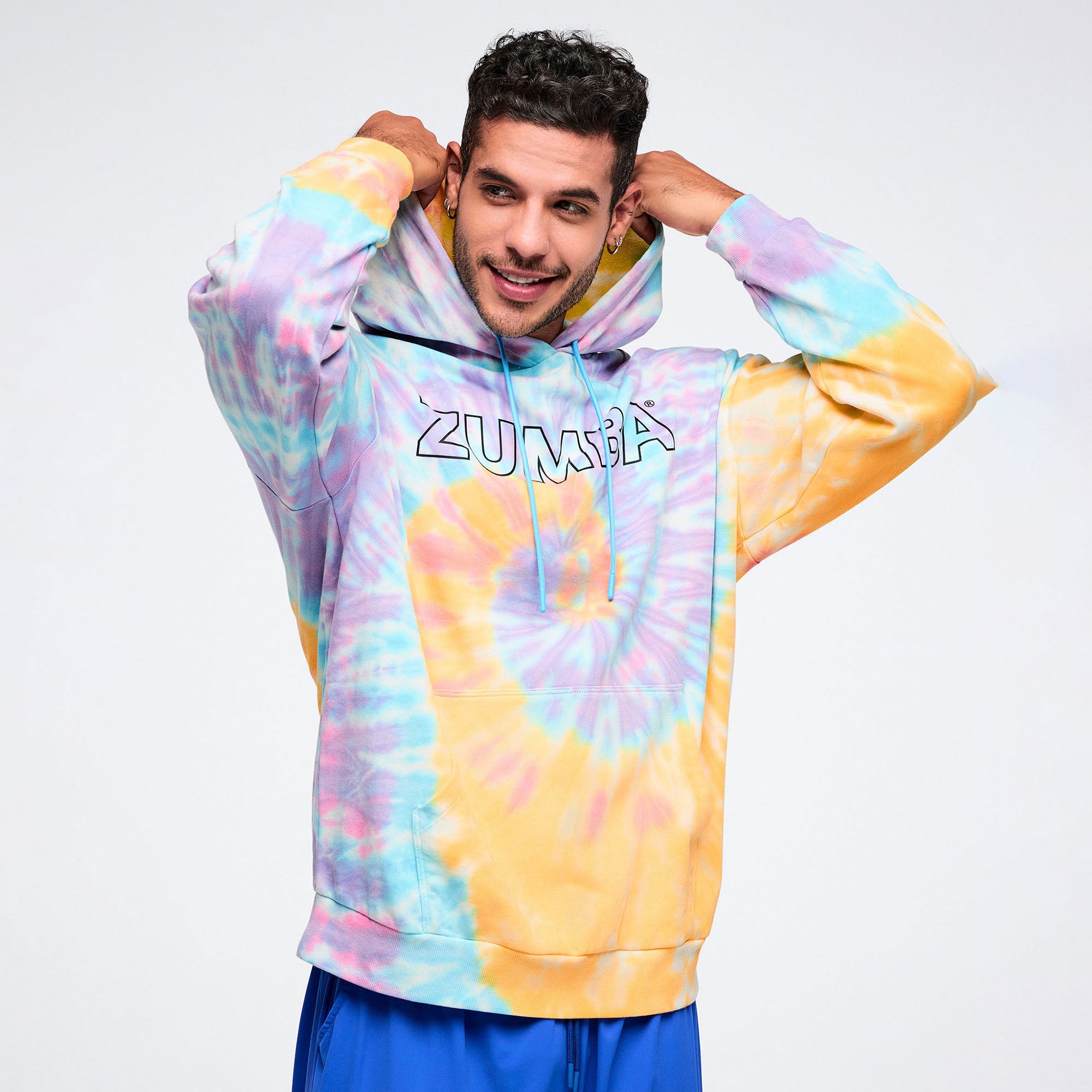 Pastelowa bluza z kapturem Tie-Dye