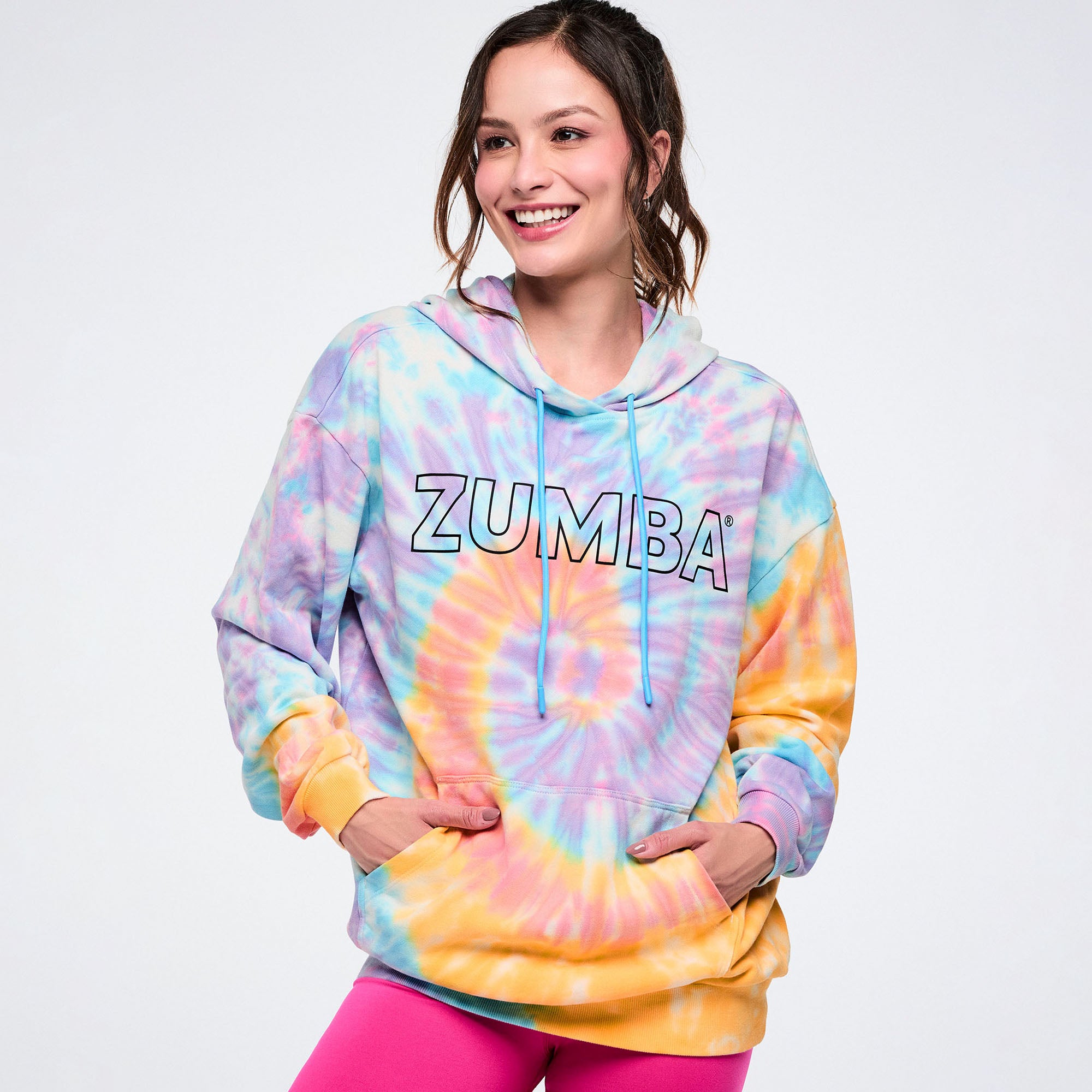 Pastelowa bluza z kapturem Tie-Dye