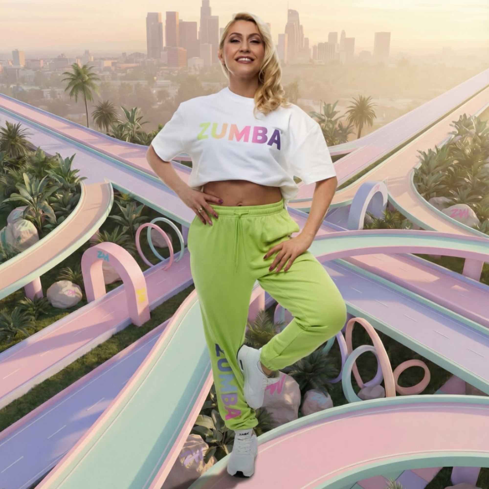 Spodnie unisex Zumba Pastel