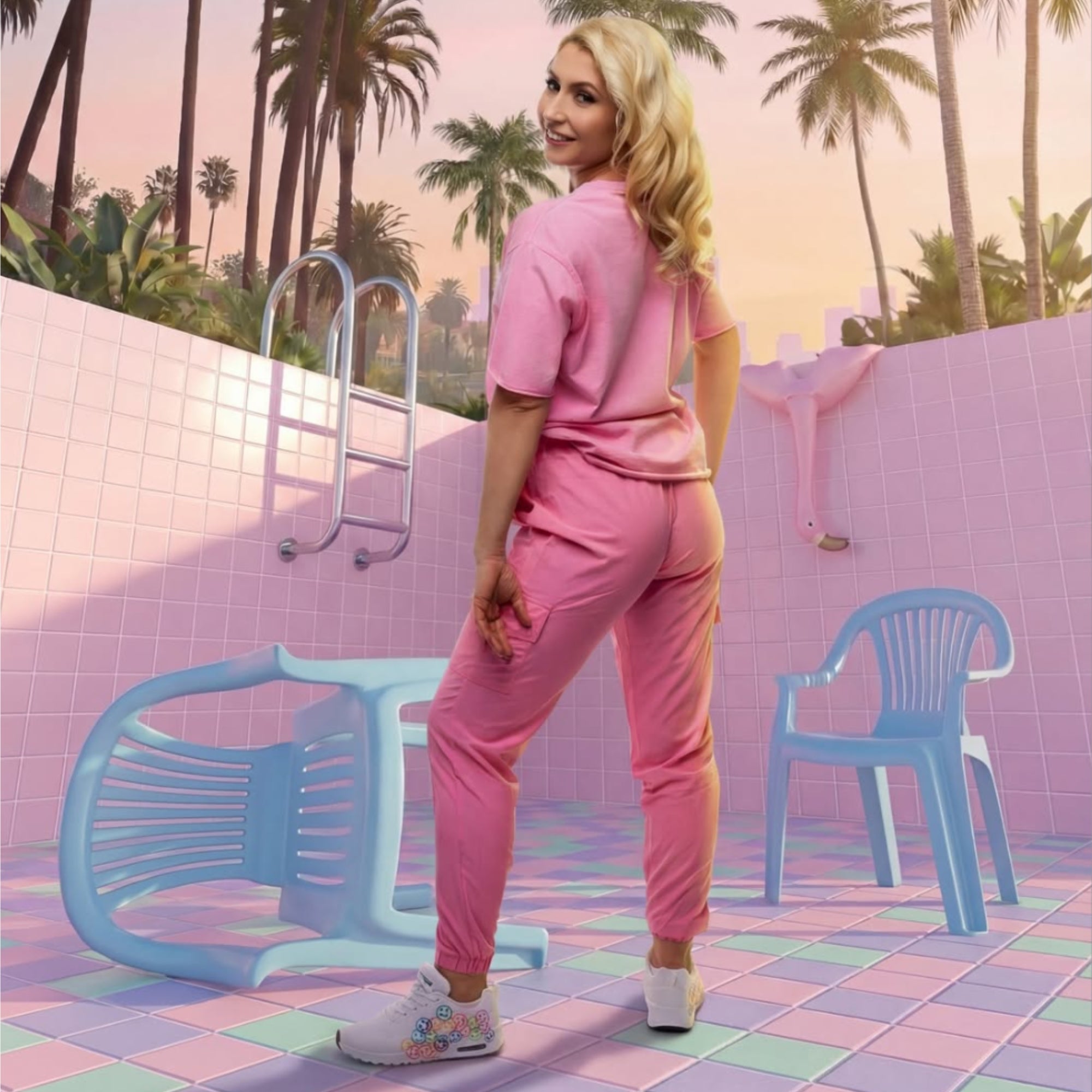 Spodnie cargo unisex Zumba Pastel