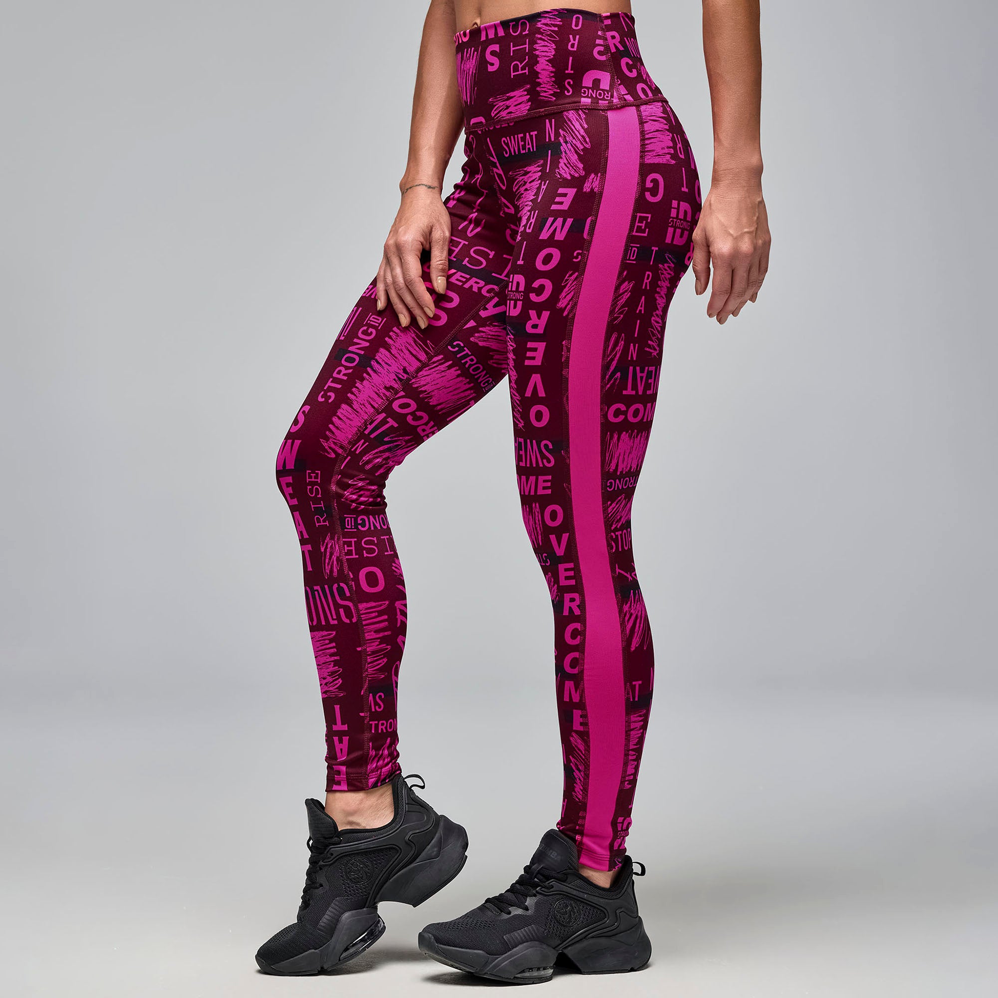Legginsy różowe z nadrukiem