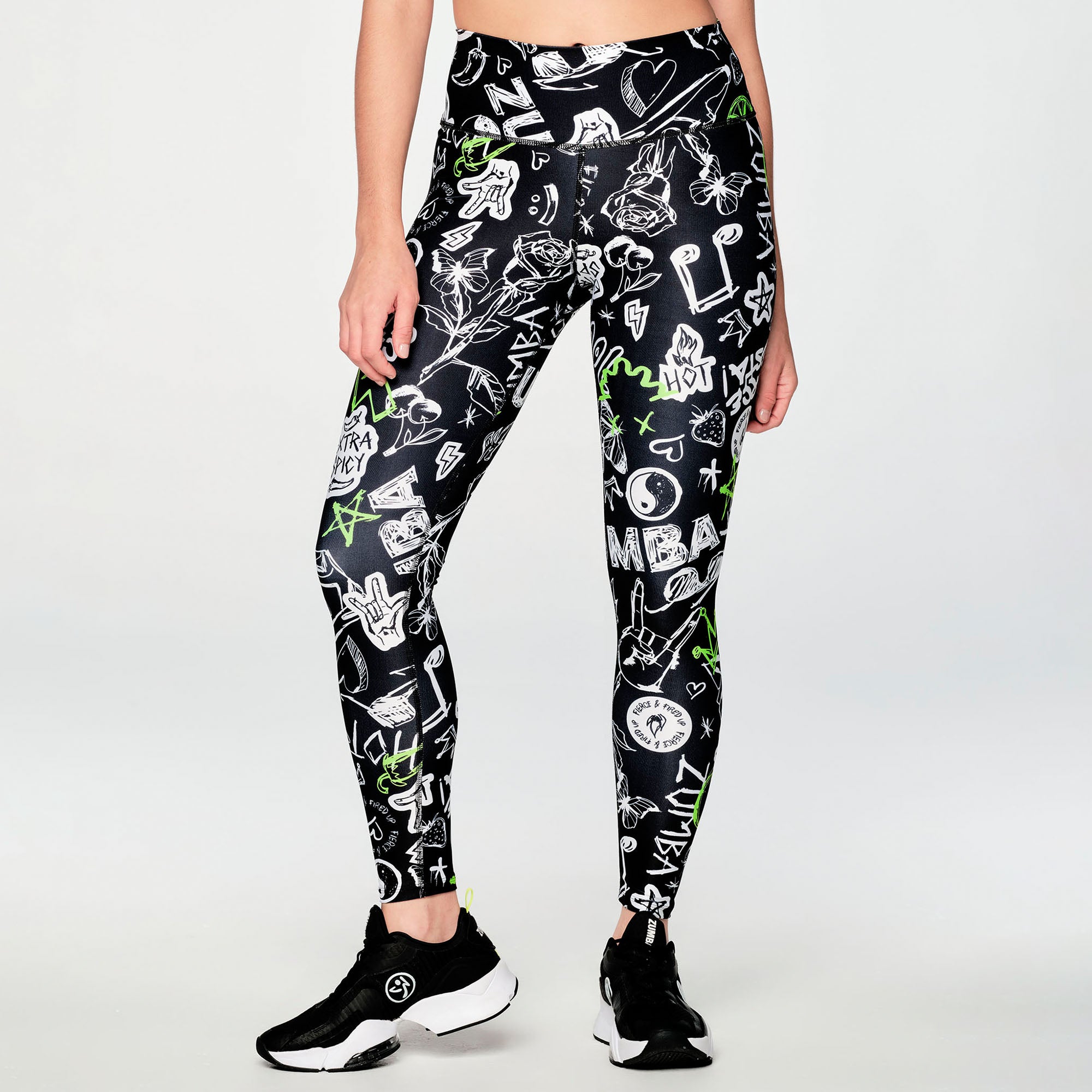 Leginsy z wysokim stanem Zumba Fierce Fired