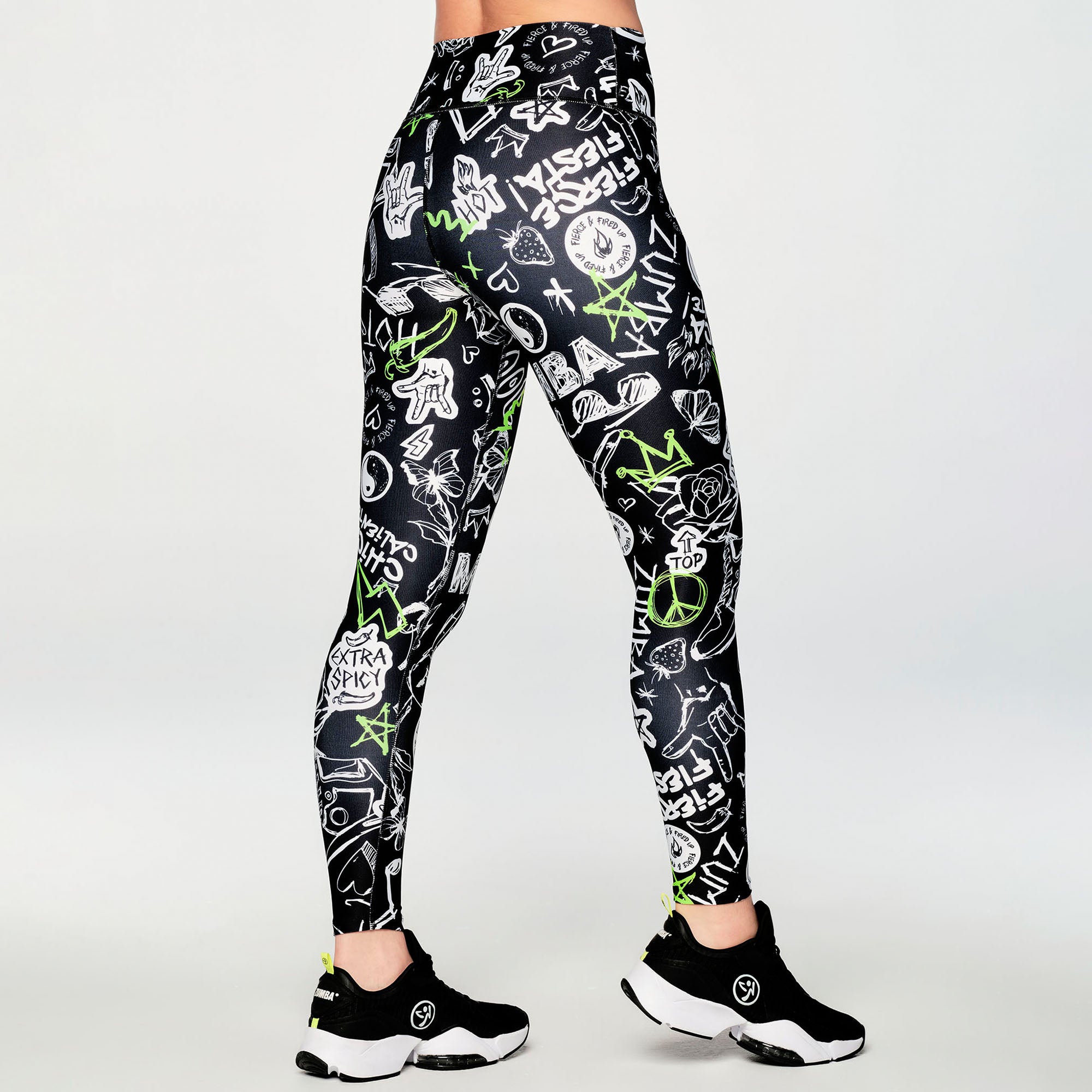 Leginsy z wysokim stanem Zumba Fierce Fired